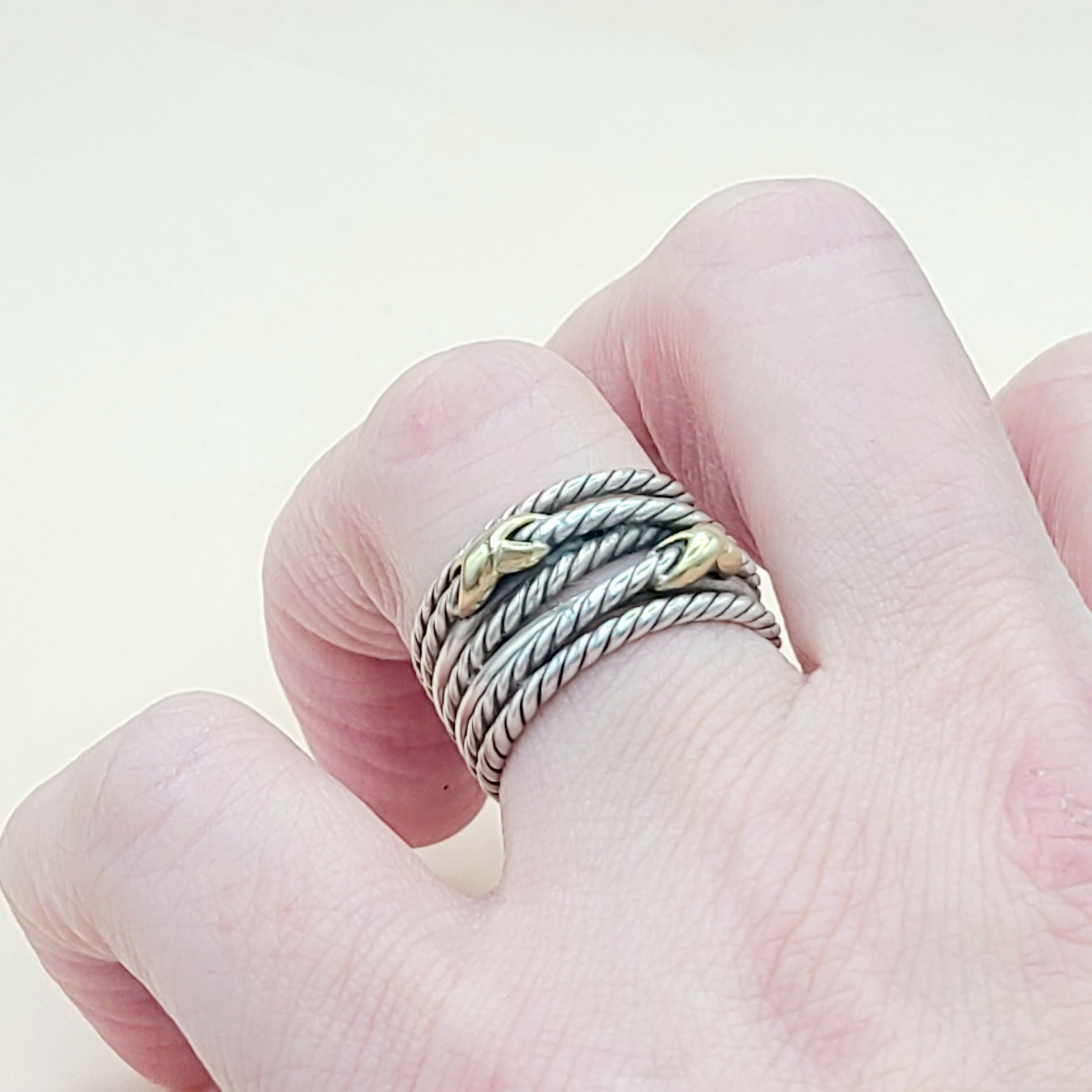 David Yurman Double X Crossover Ring 18K Gold、mySite、hinf8tx79