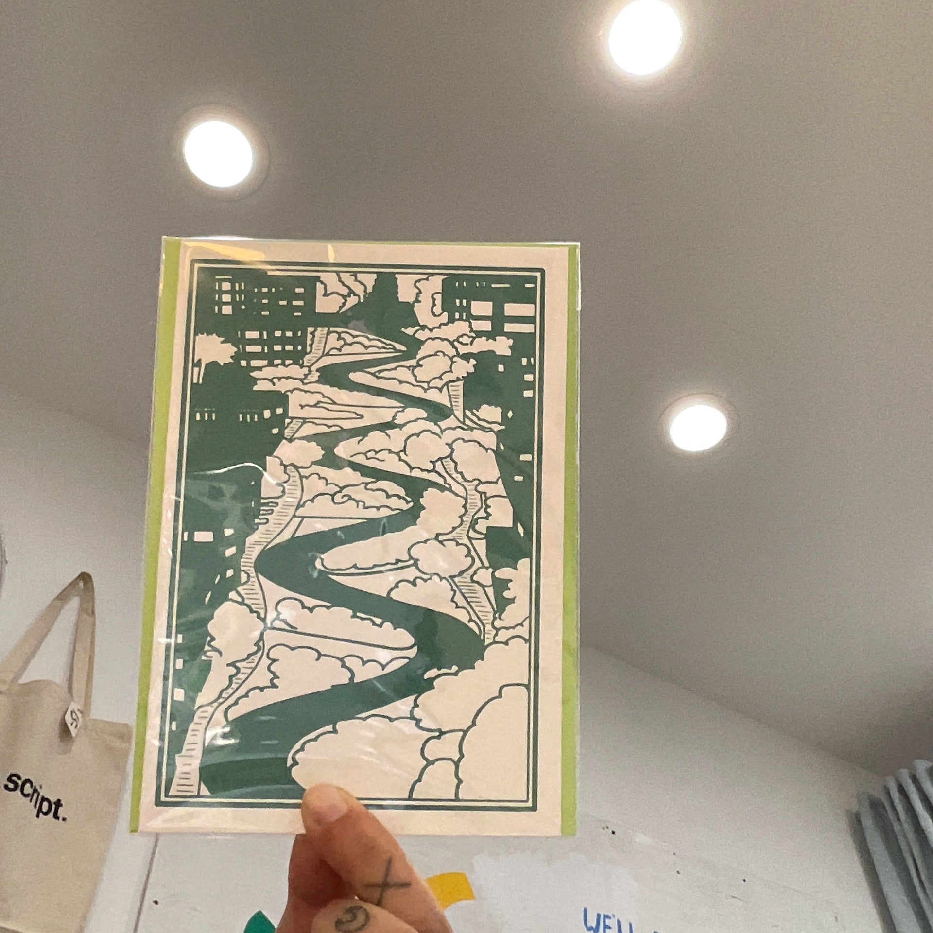 Anne Breedlove - Lombard Street A6 Card - Green、mySite、garagedoors4me