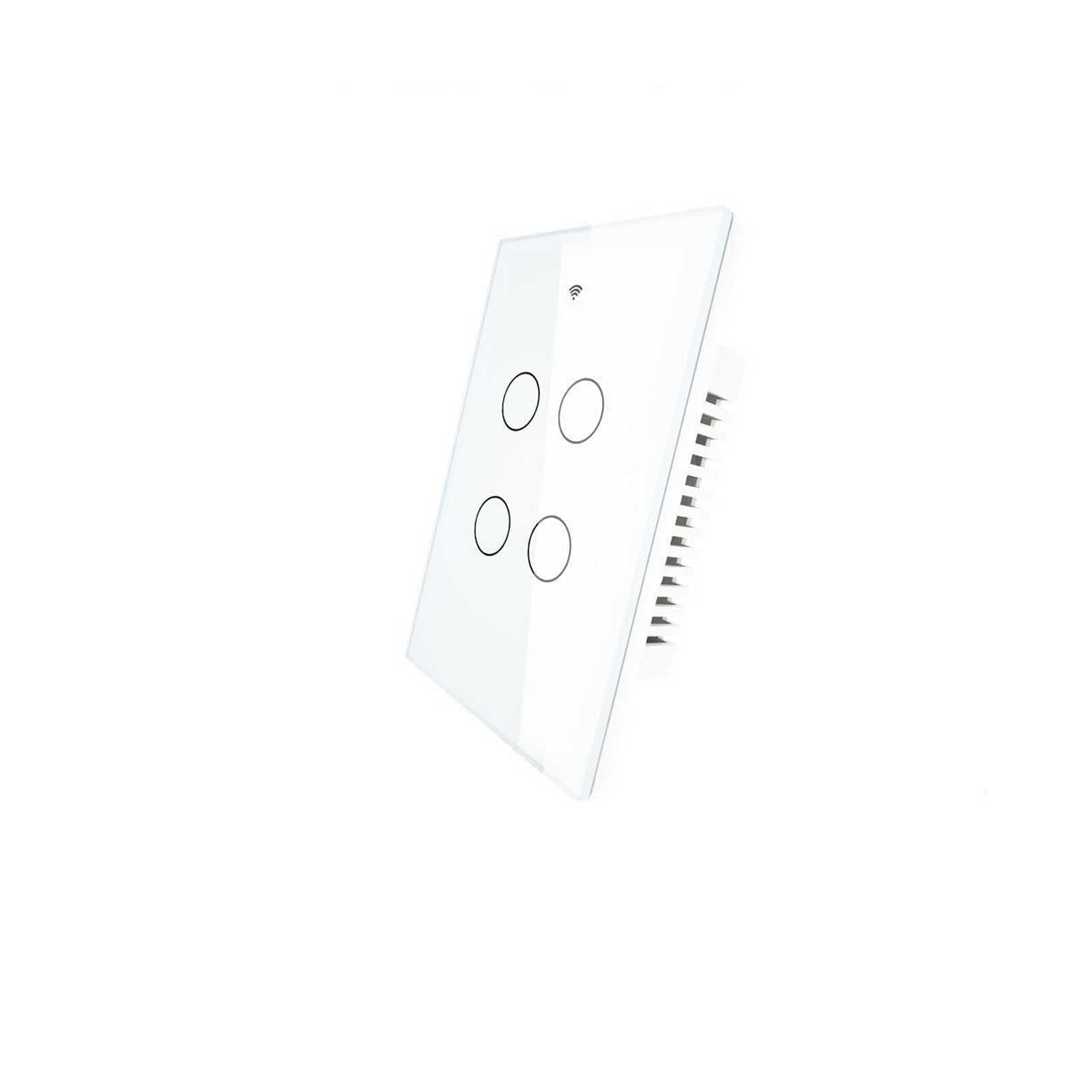 WiFi RF433 Smart Light Wall Touch Switch Single Pole 1/2/3/4 Gang US 220V、mySite、fannypackpong
