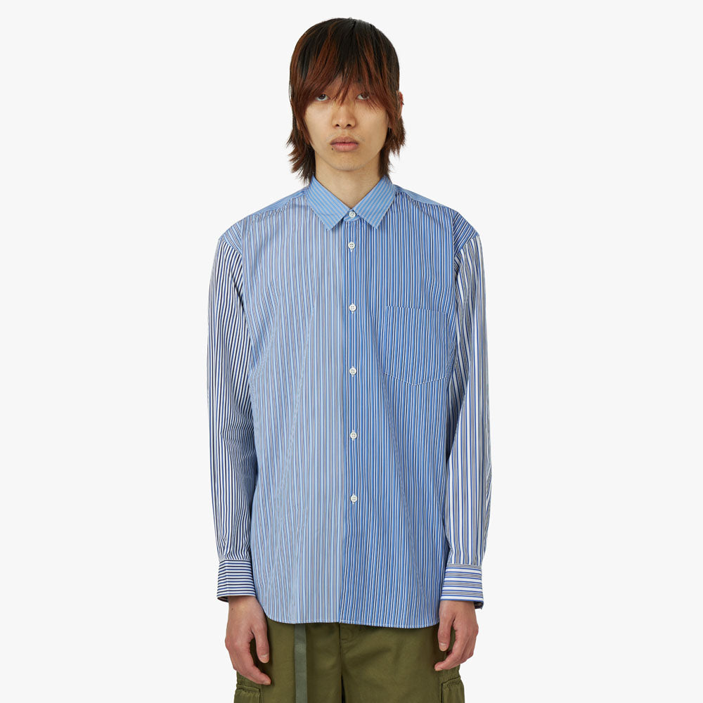  COMME des GARÇONS SHIRT Striped Poplin Shape 5 / Blue、mySite、merchandisen