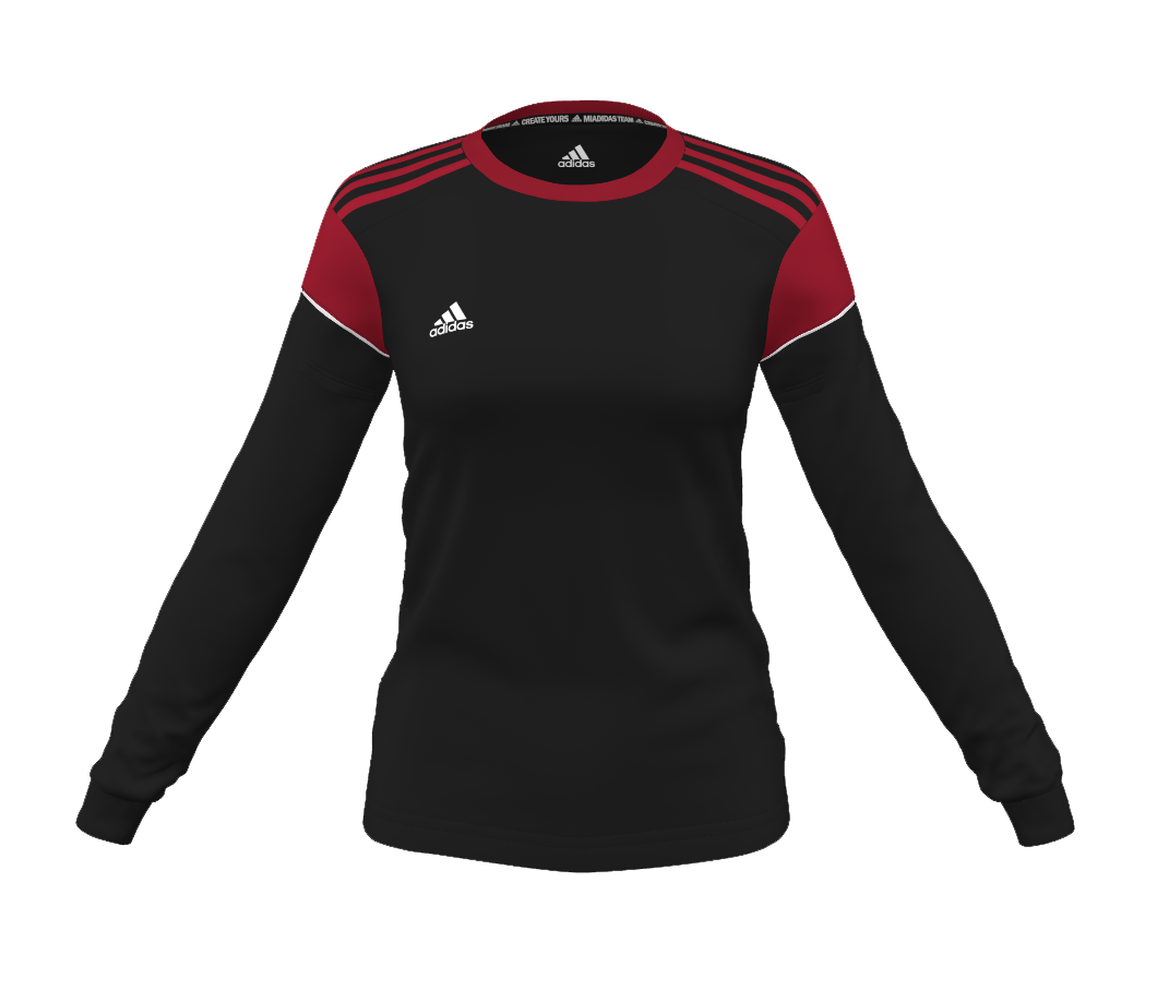 adidas Women's mi Squadra 17 L/S Jersey (56ERS) - Black/Red、mySite、noshort
