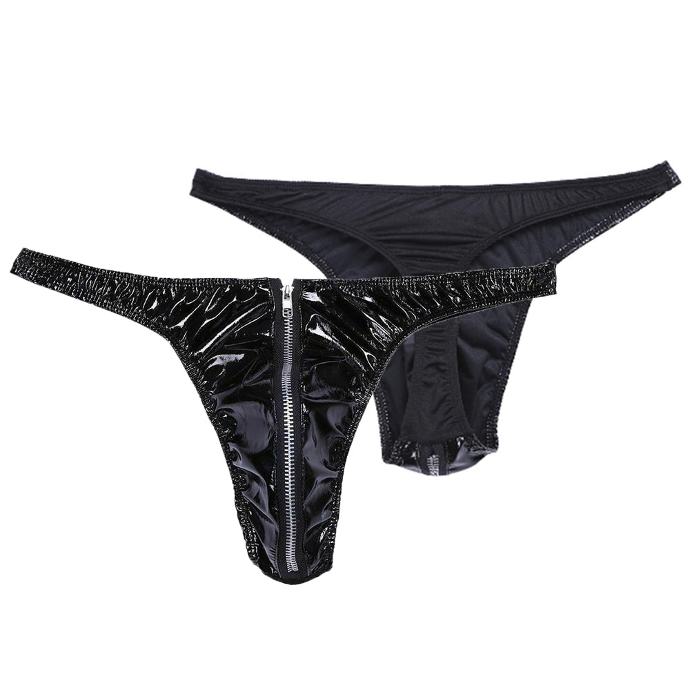 Come Closer G-string | Wet Look | Faux Leather | Zipper、mySite、bottomscart