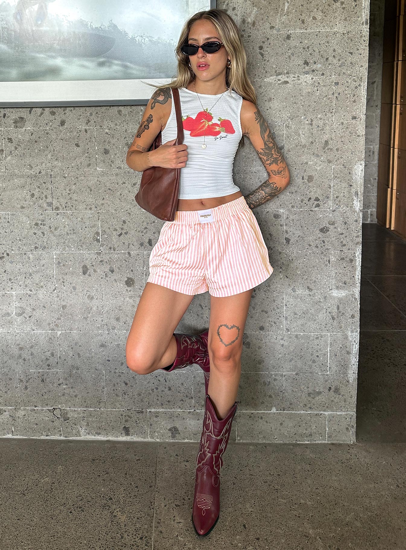 Sincar Boxer Shorts Pink / White Stripe、mySite、solidvoid