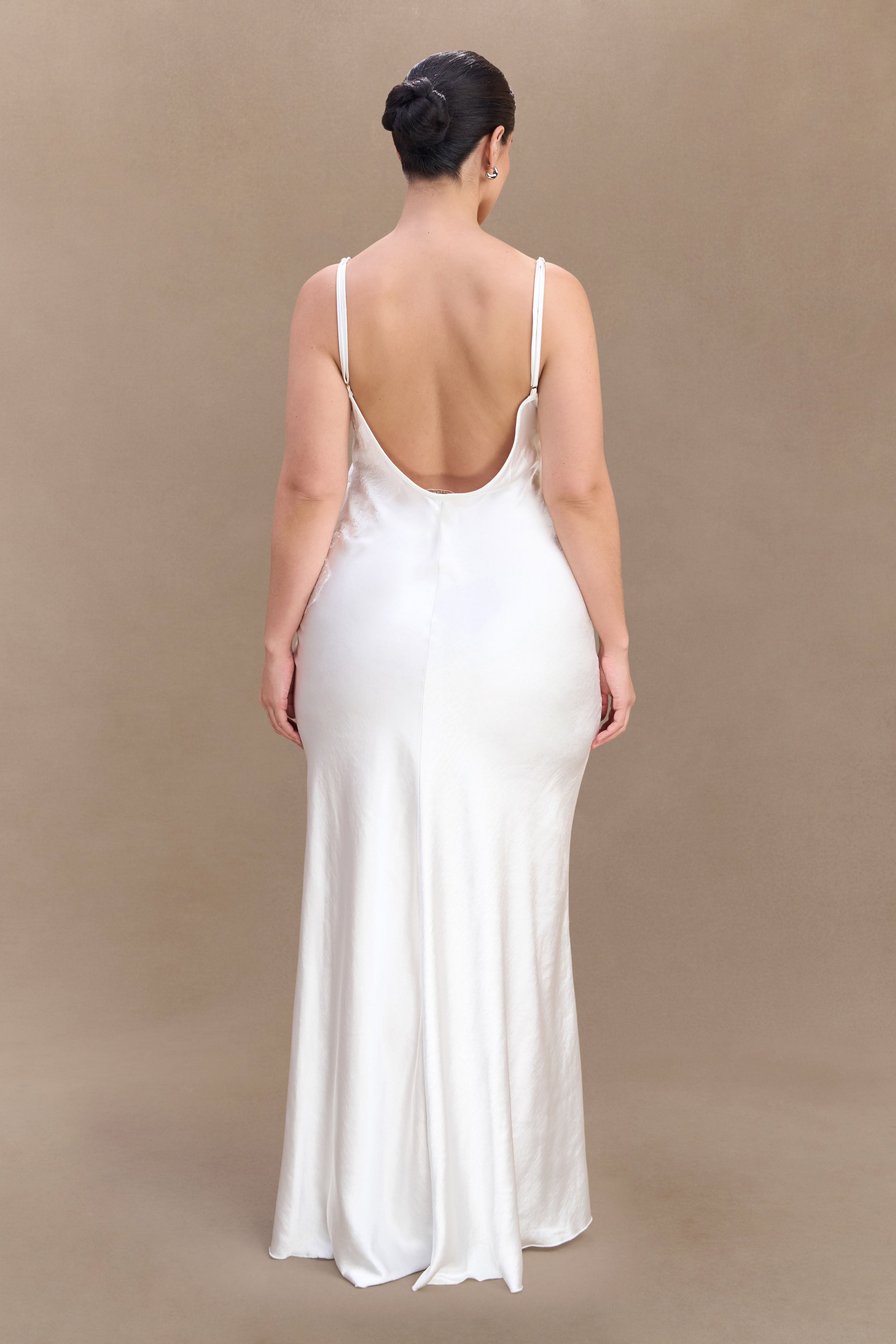 Saylor Satin Slip Maxi Dress - Ivory、mySite、solidvoid