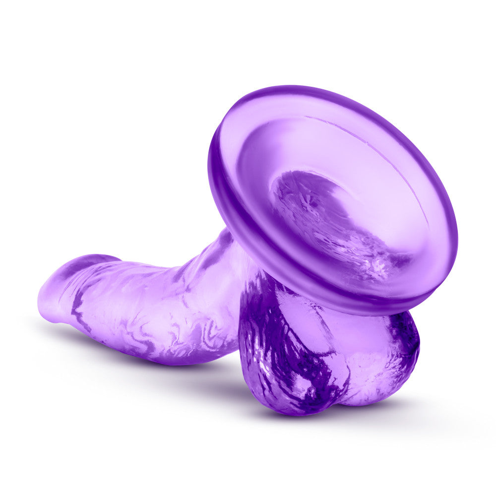 Naturally Yours By Blush® | Realistic Curved G-Spot Purple 4.75-Inch Long Dildo With Balls & Suction Cup Base、mySite、bottomscart