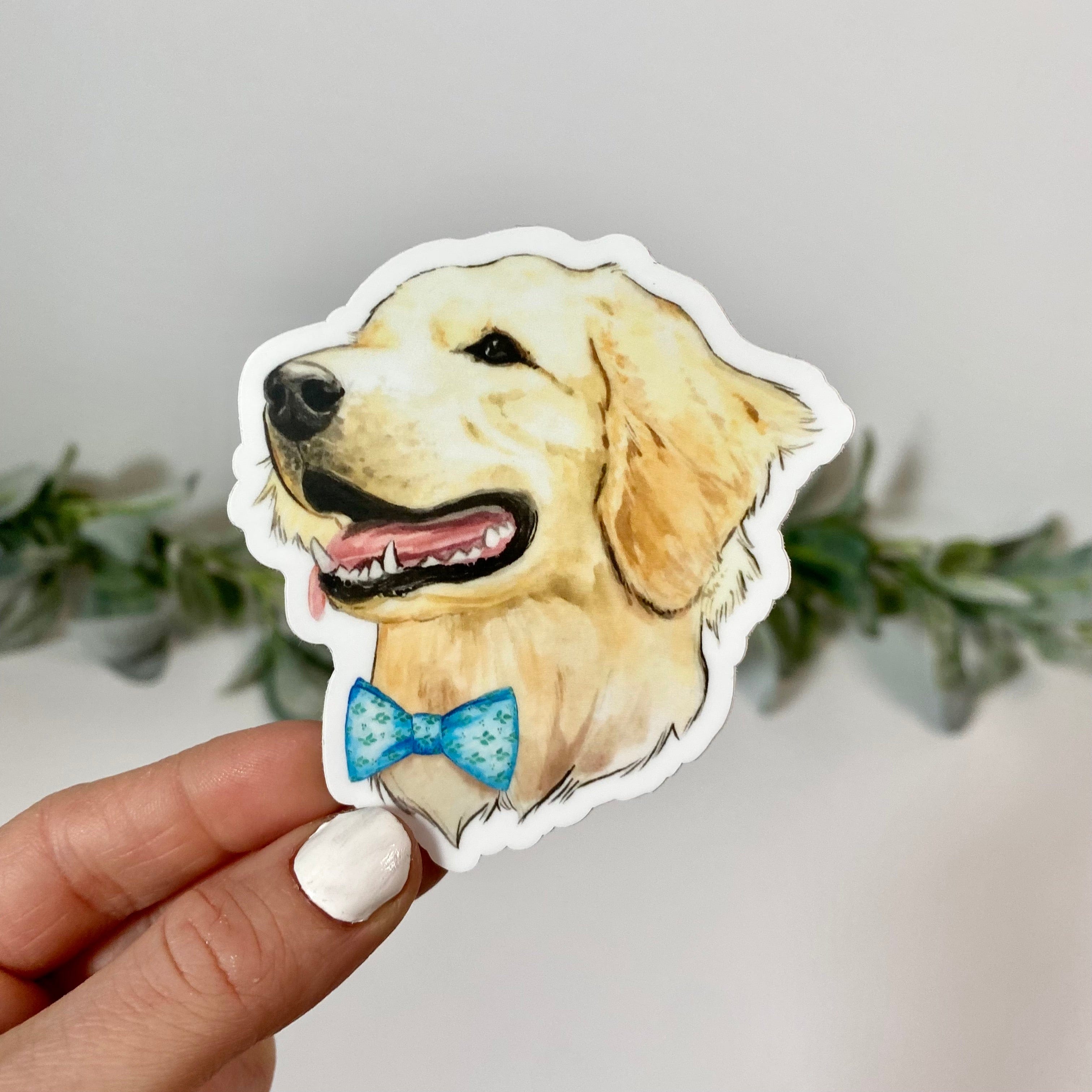  Golden Retriever With Bow Tie Sticker、mySite、elrpsem3k