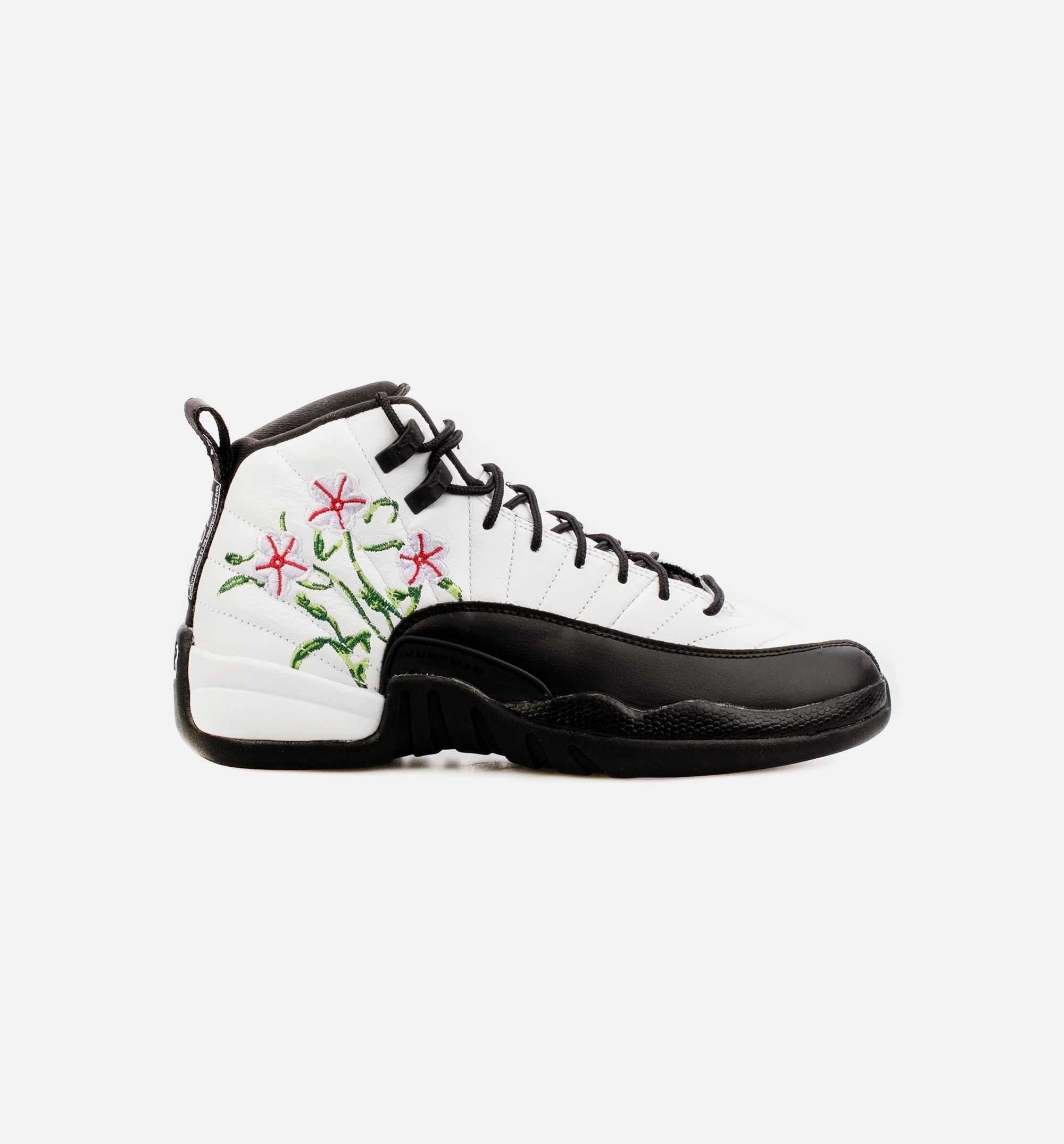 Air Jordan 12 Retro Floral Grade School Lifestyle Shoe - Black/White、mySite、dreamappss