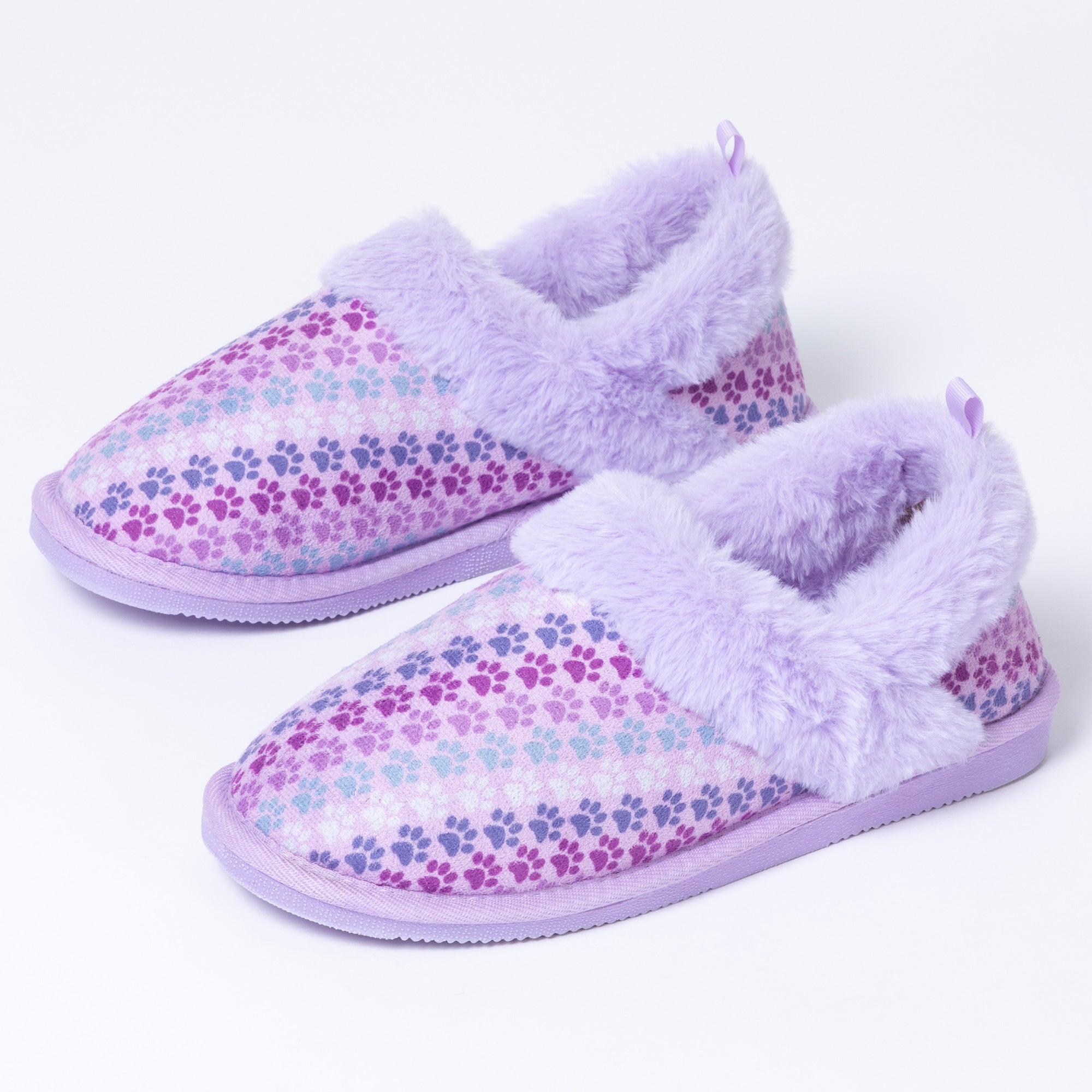 Paw Print Faux Fur Lined Indoor/Outdoor Slippers、mySite、camillekostekn