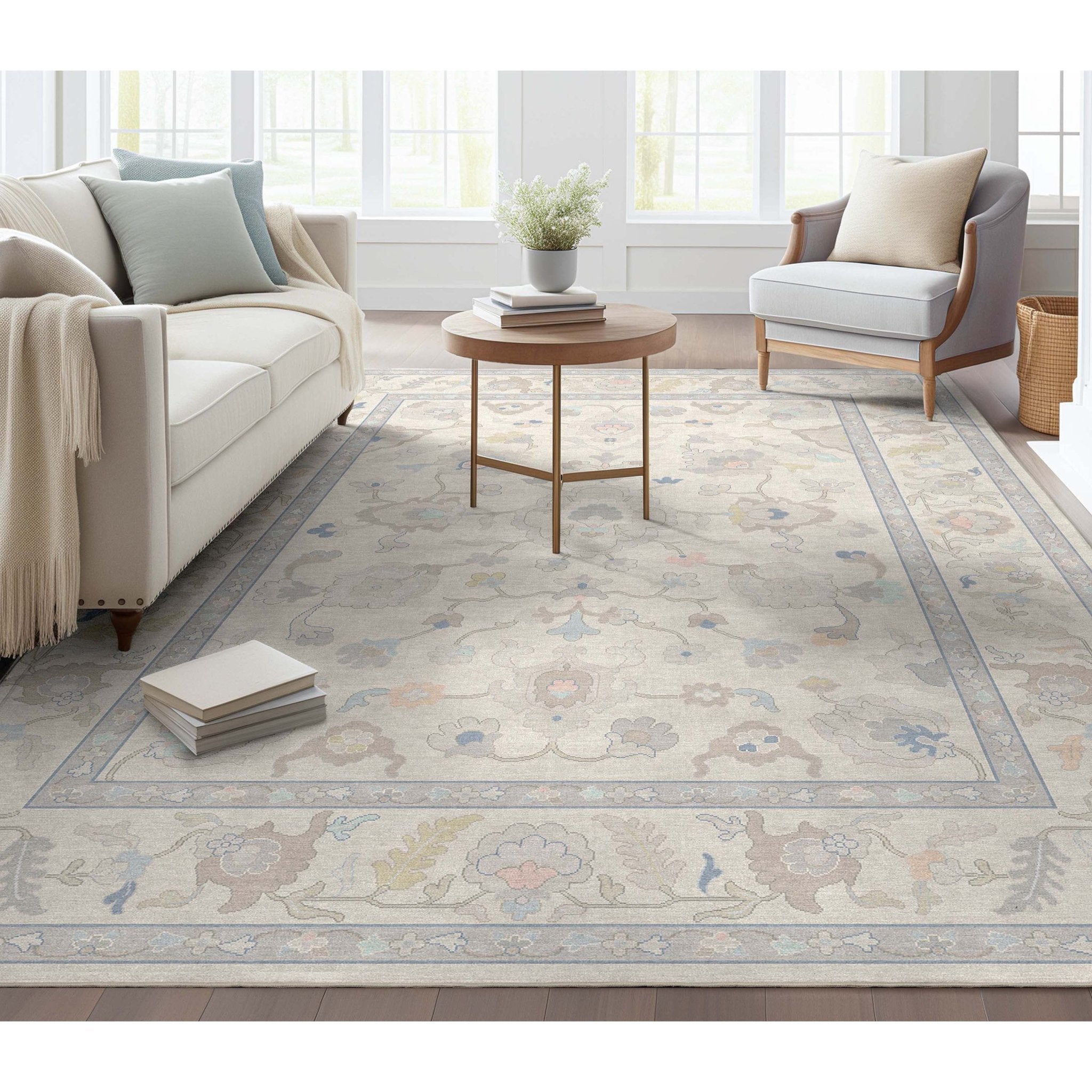 Konya Updated Traditional Oriental Pastel Rug for Living Room Bedroom Dining Room ,Easy Clean、mySite、gigharbornorthrealestate