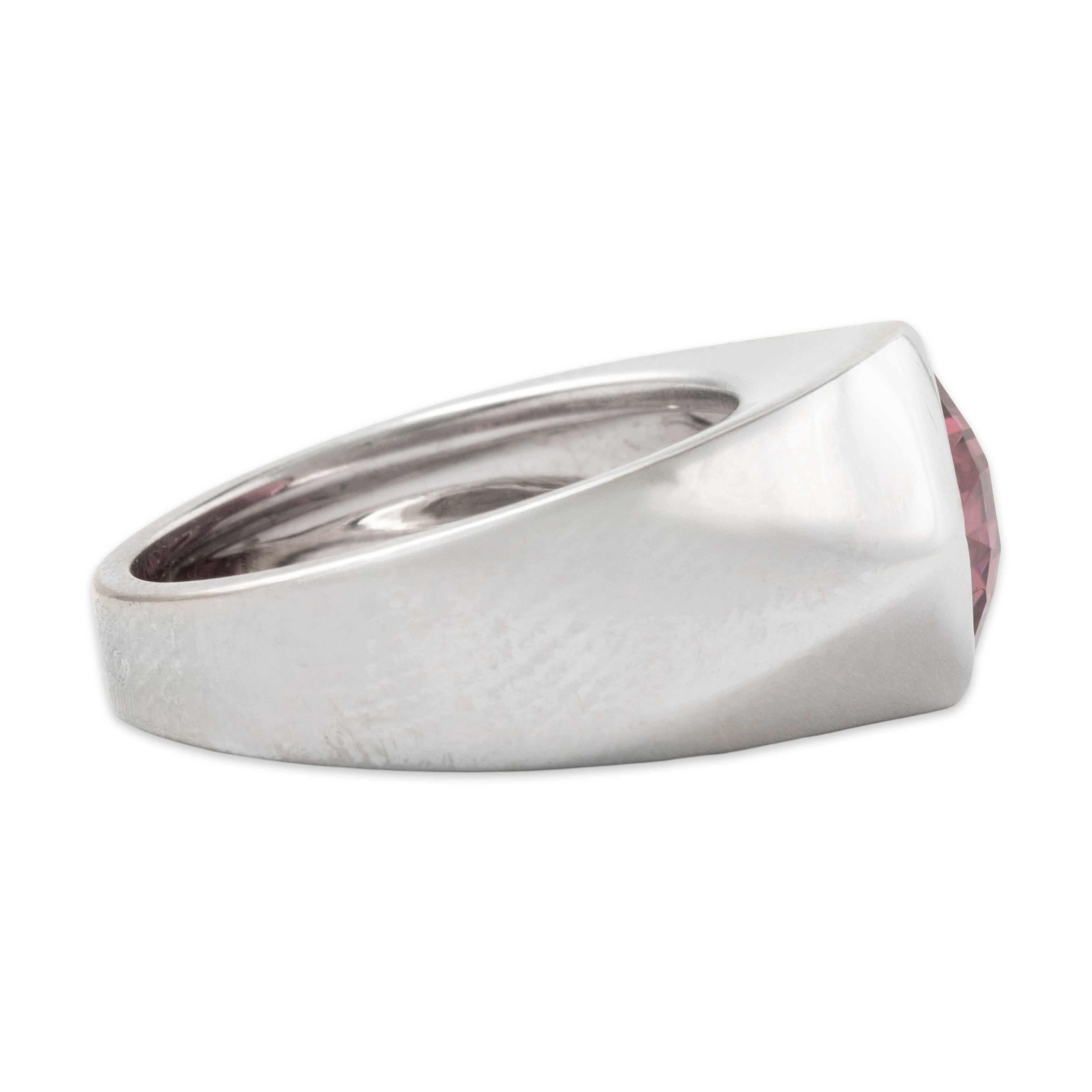 Chanel French 18k White Gold 2.43ct Pink Tourmaline Statement Ring 4.75、mySite、hinf8tx79