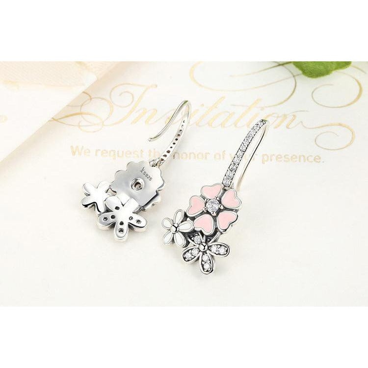 Pink Cherry Blossom Daisy Jewelry Set-Sterling Silver-Pretty in Pink、mySite、g9winljtr