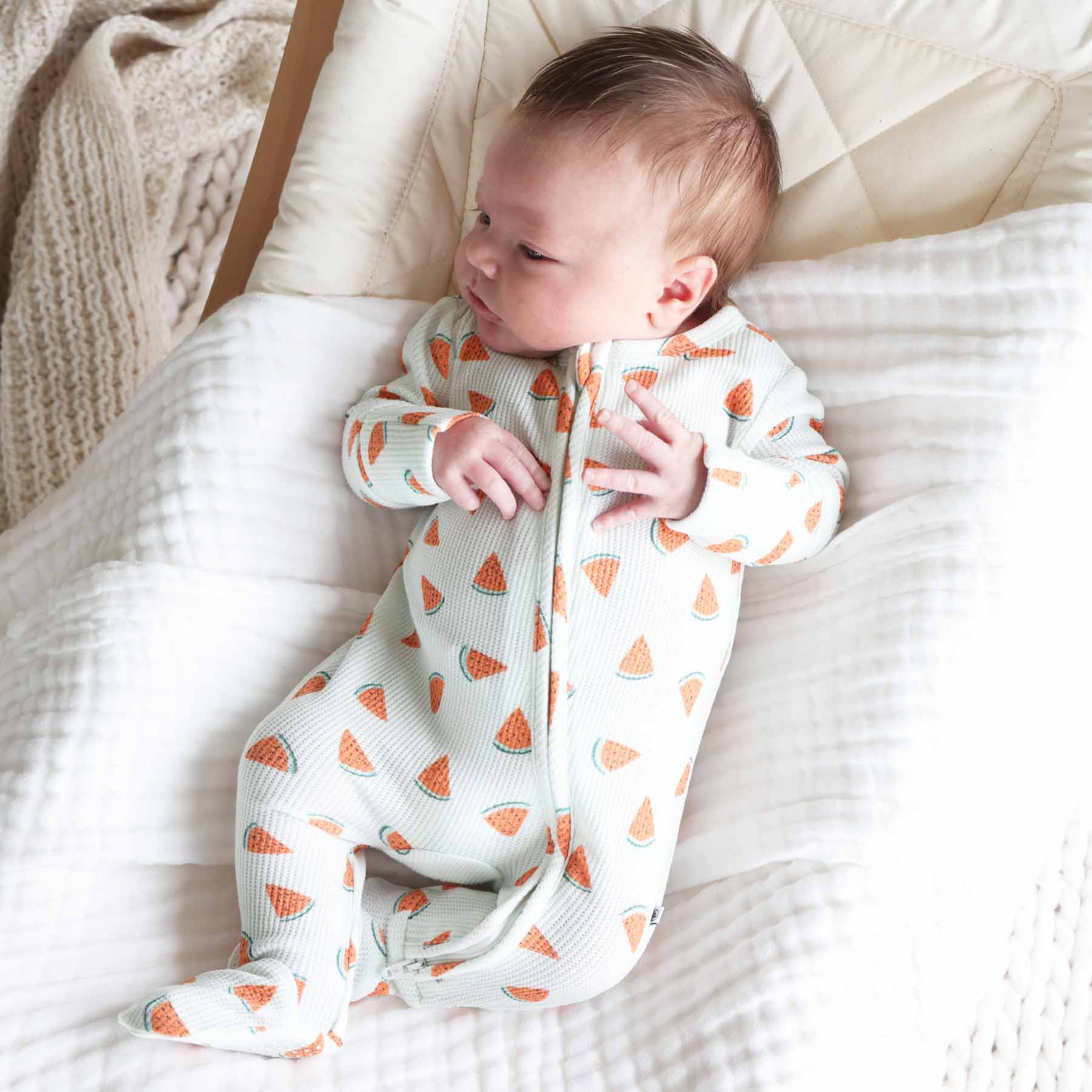  Slice, Slice Baby Bamboo Waffle Zipper Footie、mySite、layawaytickets