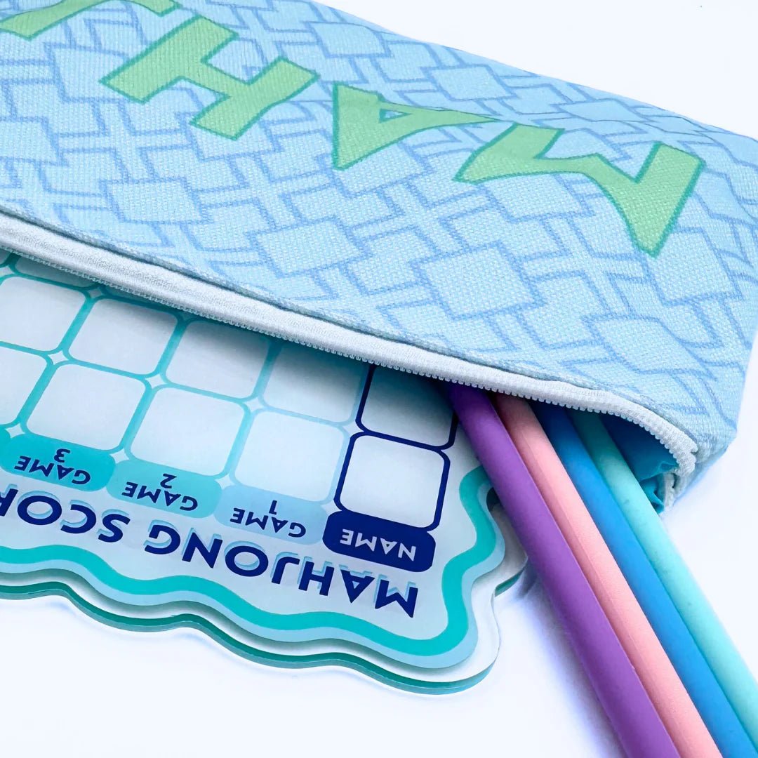  Green & Light Blue Mahjong Card & Accessory Bag、mySite、elrpsem3k