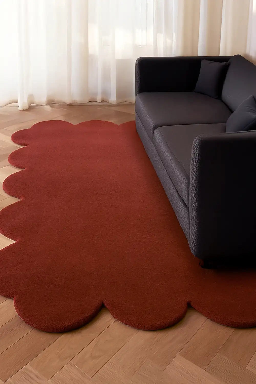Solid Color Sculpted Edge Hand Tufted Wool Rug、mySite、gigharbornorthrealestate