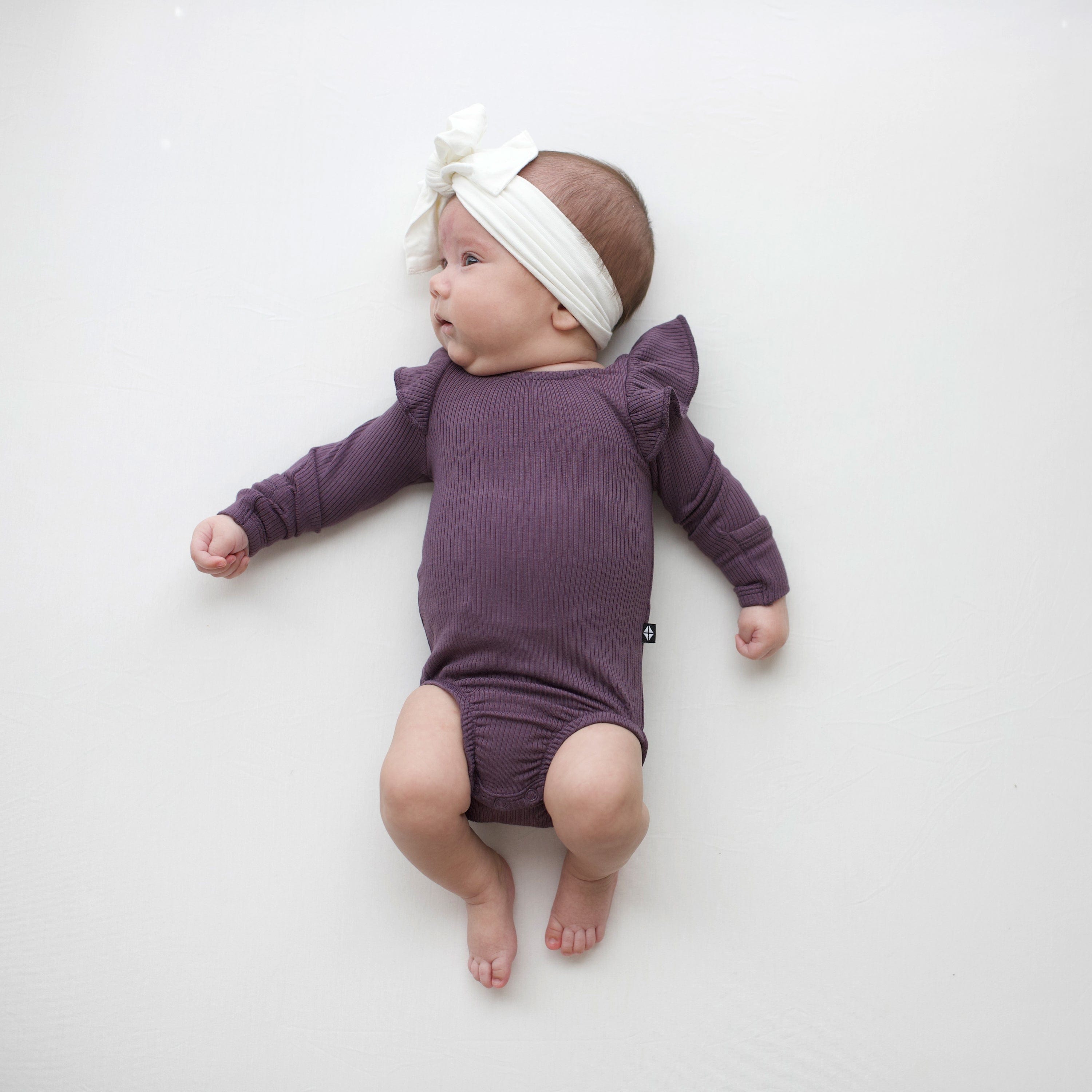  Ribbed Long Sleeve Ruffle Leotard in Currant、mySite、layawaytickets