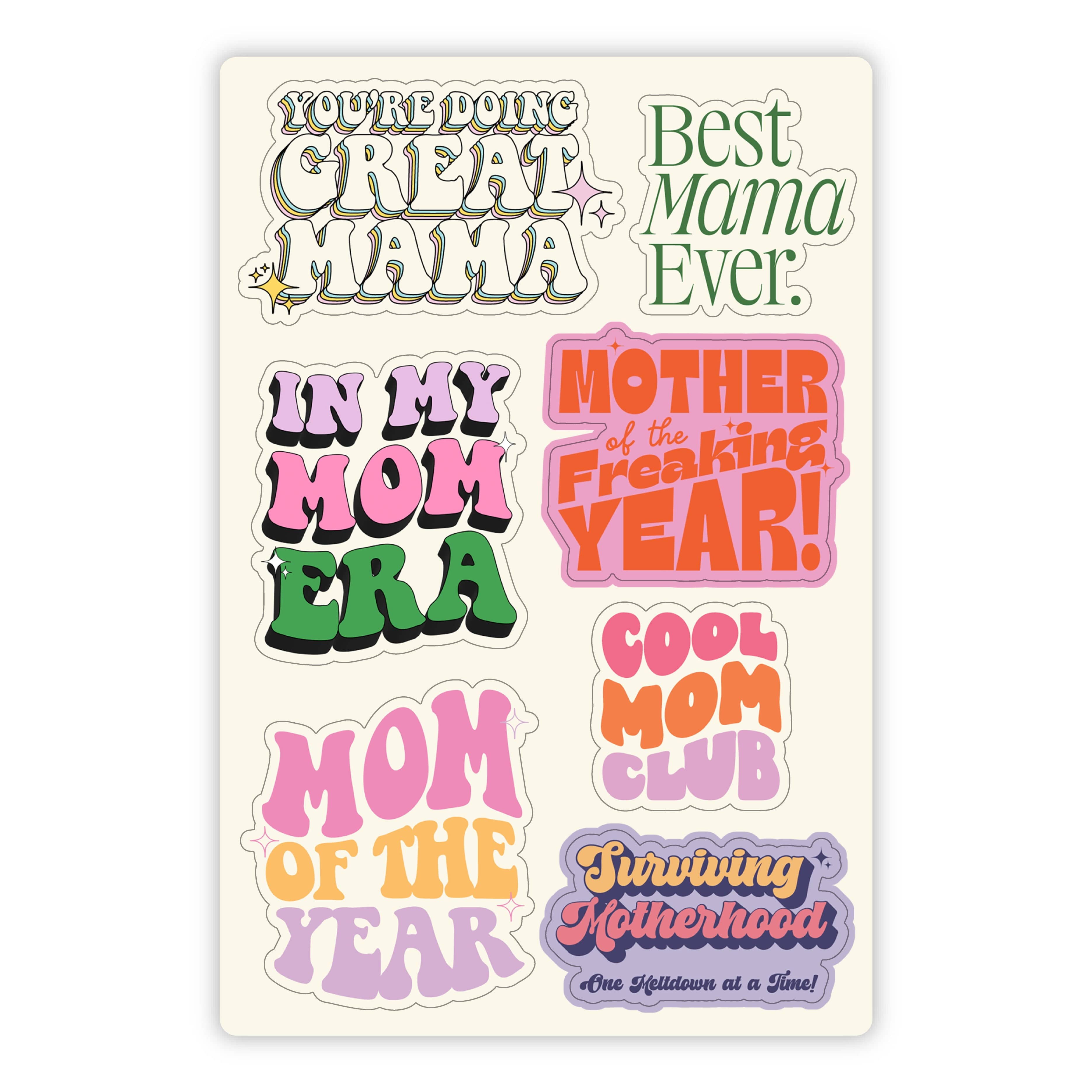  Mom Stickers Mini Sticker Sheet、mySite、ghnorth