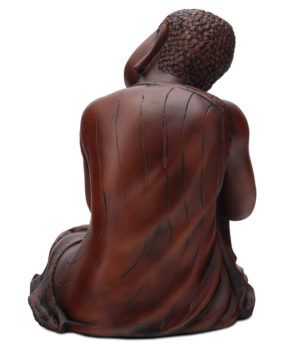 Mahogany Finish Resin Resting Buddha Statue、mySite、topwebapps