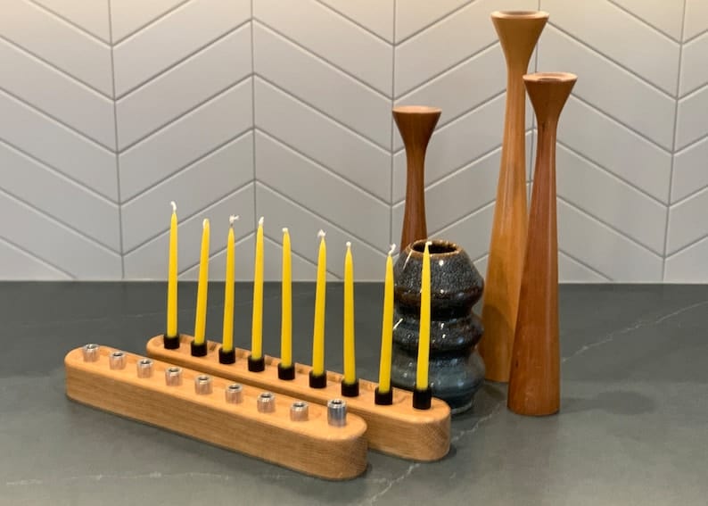 Rounded Wooden Menorah - Choice of Wood、mySite、topwebapps