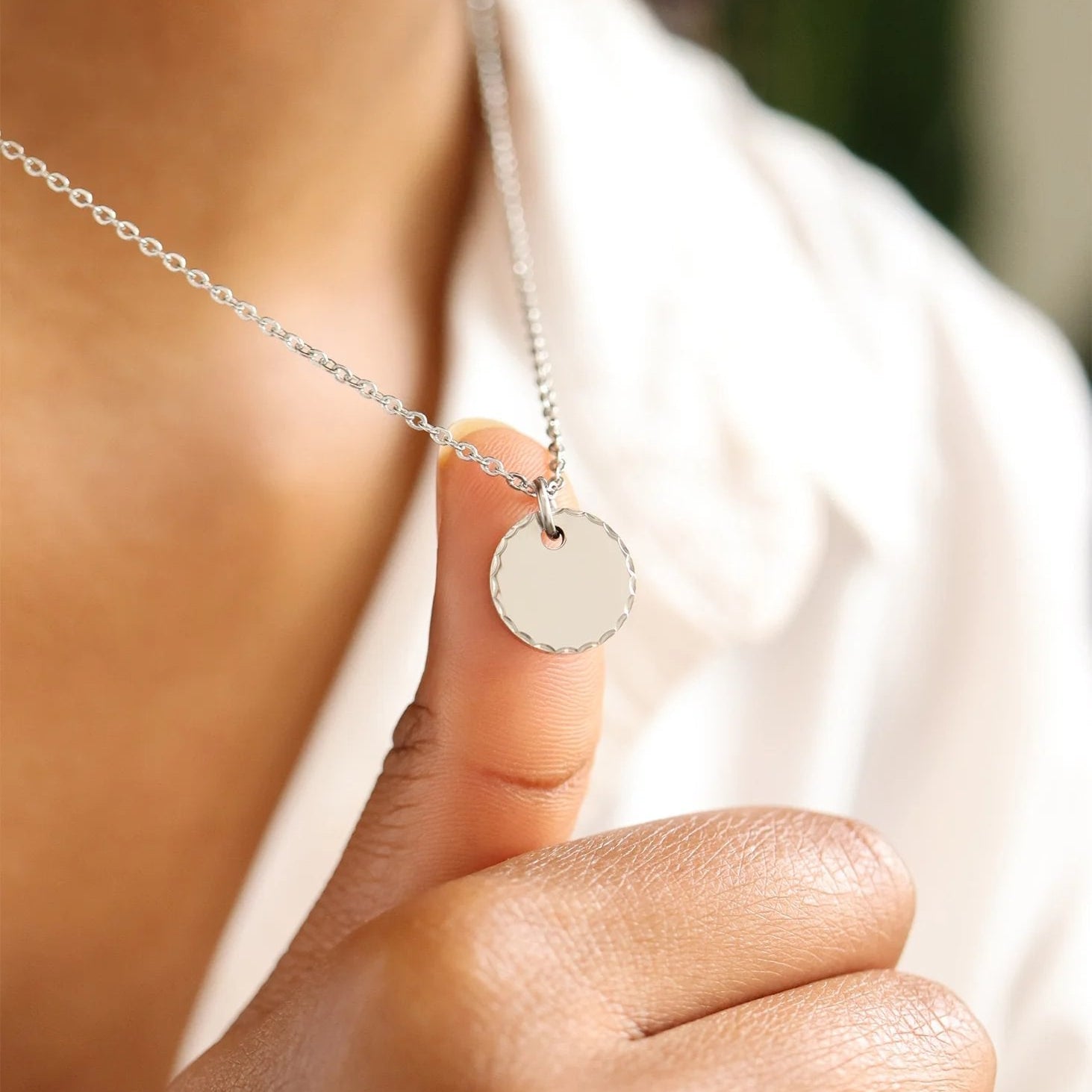 18K Gold PVD Stainless Steel Grooved Round Pendant / SBB0071、mySite、dreamappss