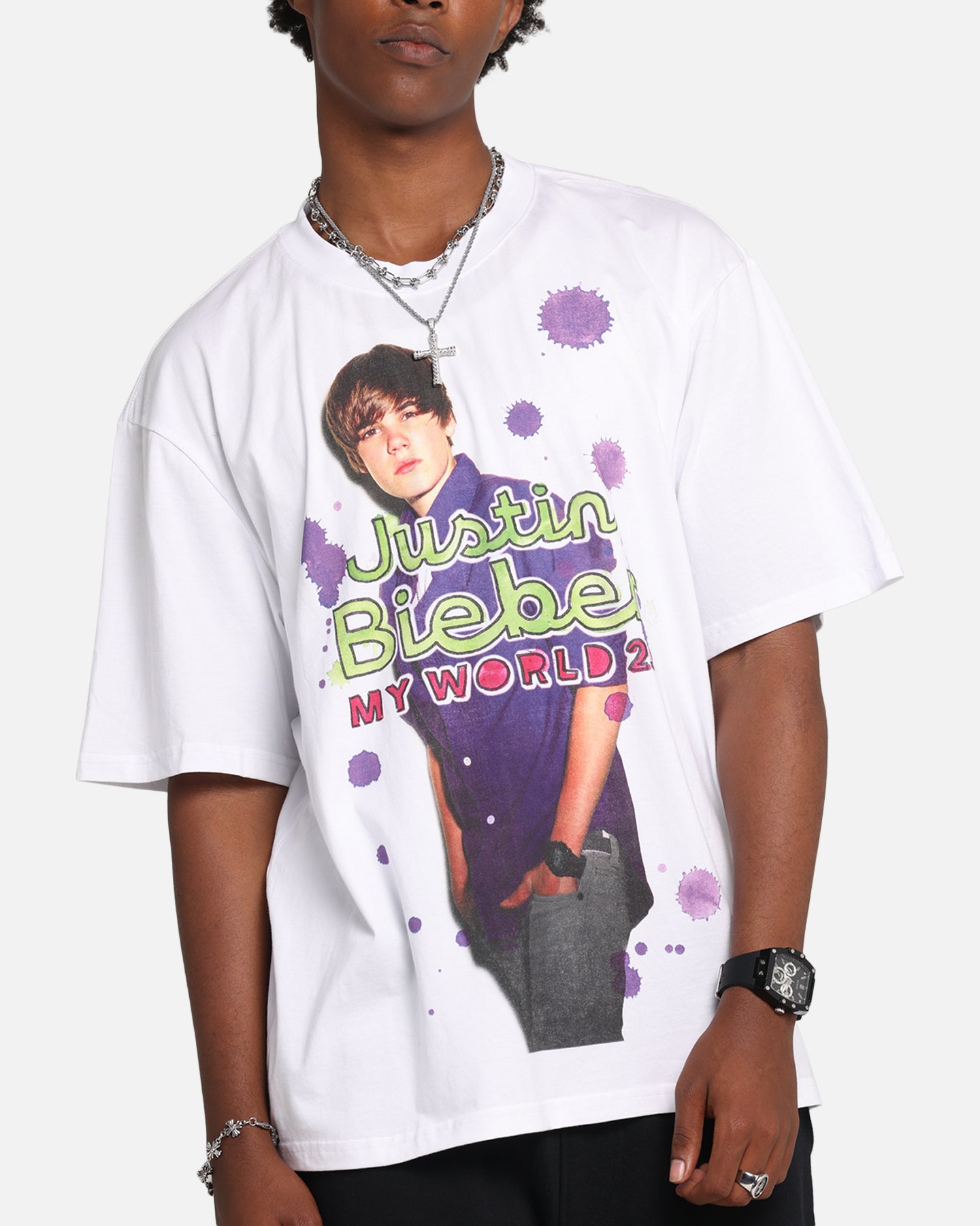 Justin Bieber My World T-Shirt White、mySite、zt4zffjzw