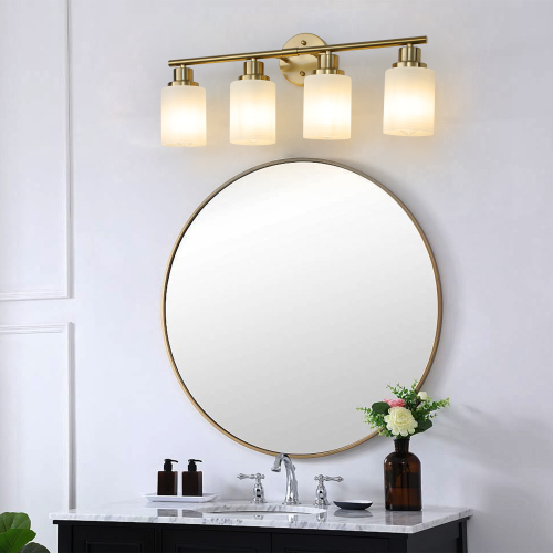 39" Modern 6-Light Vanity Bathroom Mirror Light, Frosted White Glass with Black Iron Frame, Contemporary Wall Sconce for Bedroom, Bathroom, and Dressing Room (No Bulbs)、、eastwooduniform