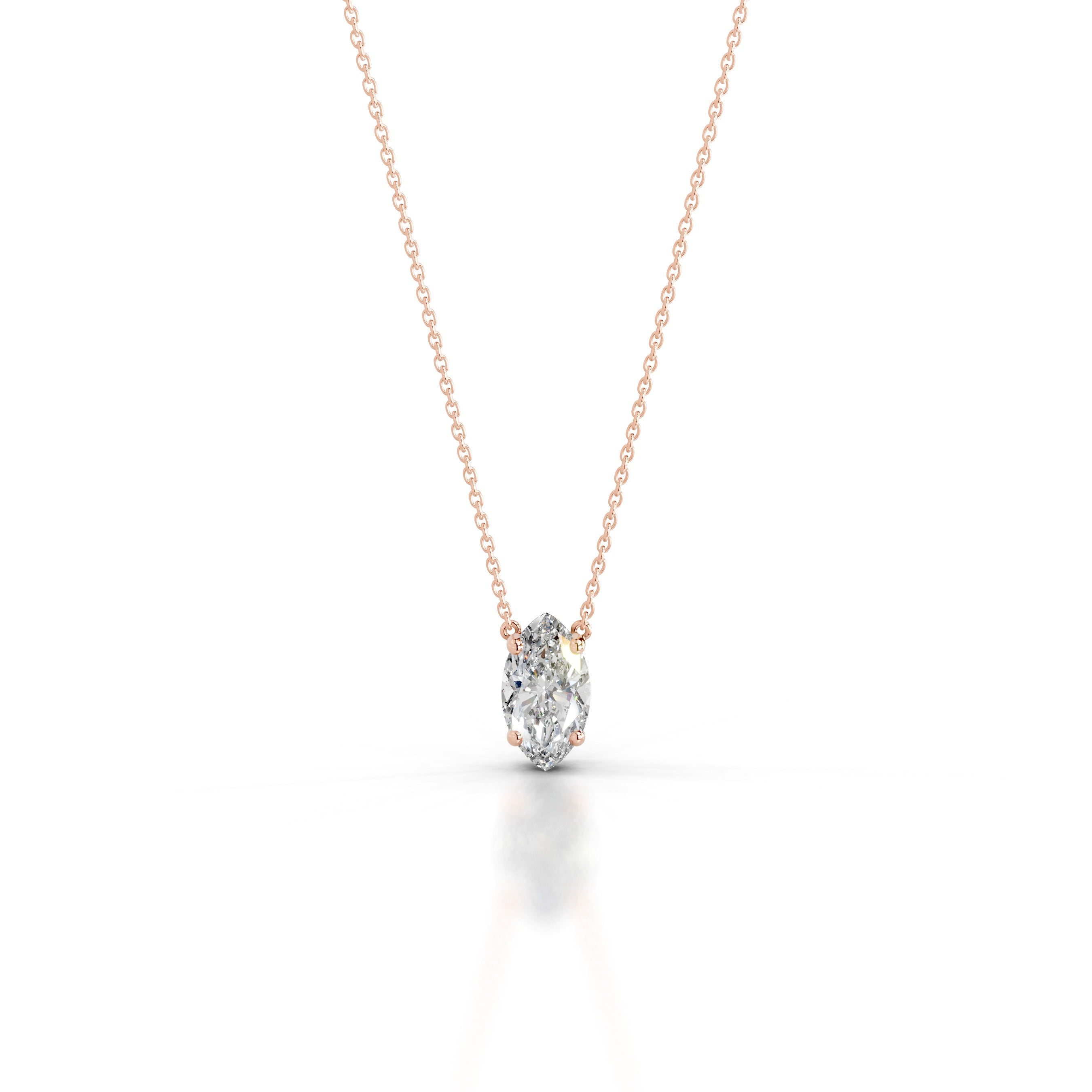 Mary Lab Grown Diamond Pendant - 14K Rose Gold、mySite、hinf8tx79