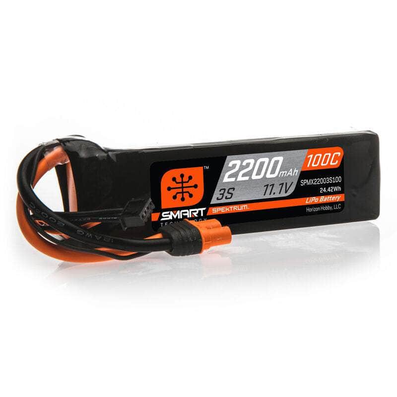  SPMX22003S100, Spektrum RC 3S Smart LiPo 100C Battery Pack w/IC3 Connector (11.1V/2200mAh)、mySite、merchandisen
