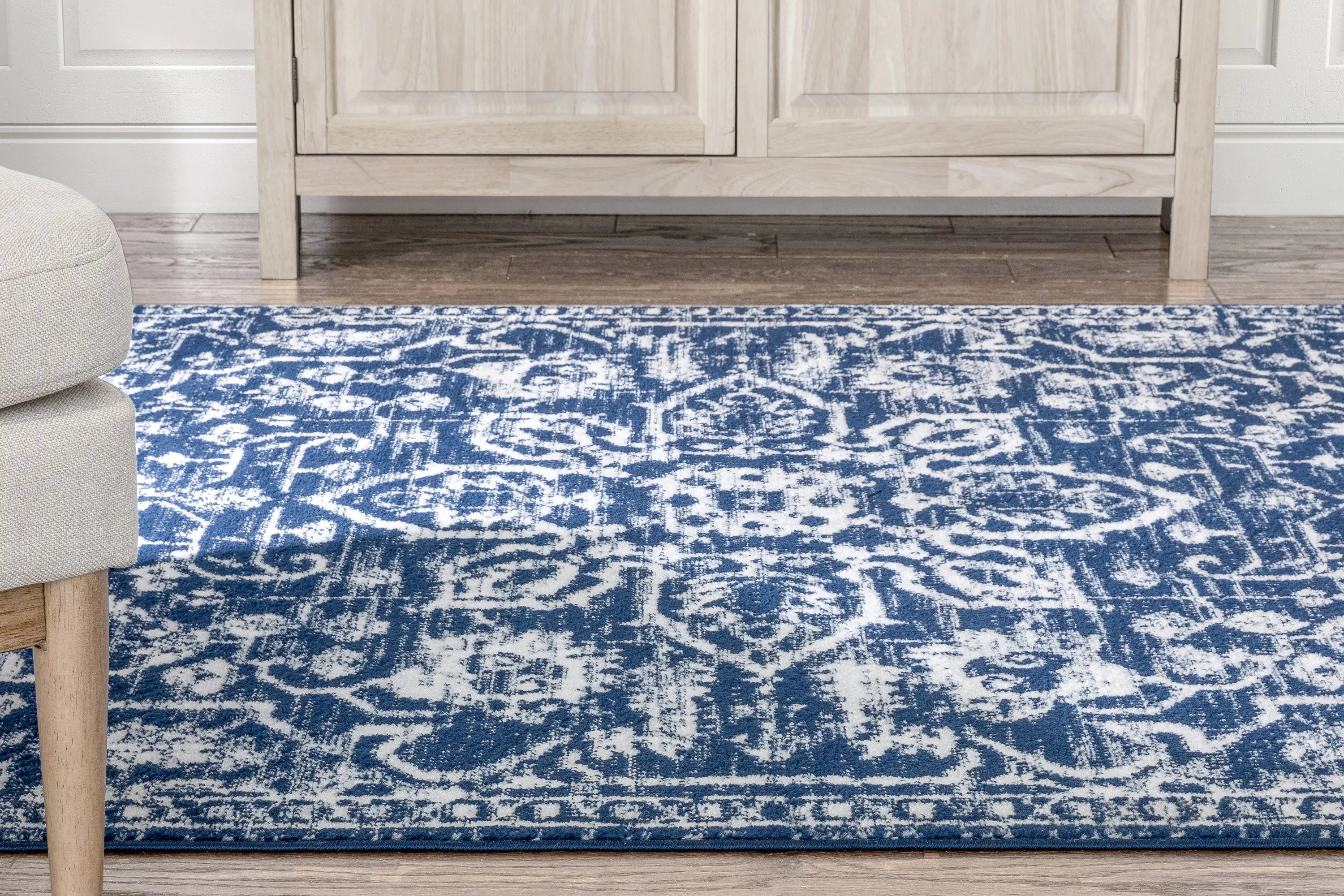 Disa Vintage Medallion Dark Blue Soft Rug By Chill Rugs、mySite、gigharbornorthrealestate