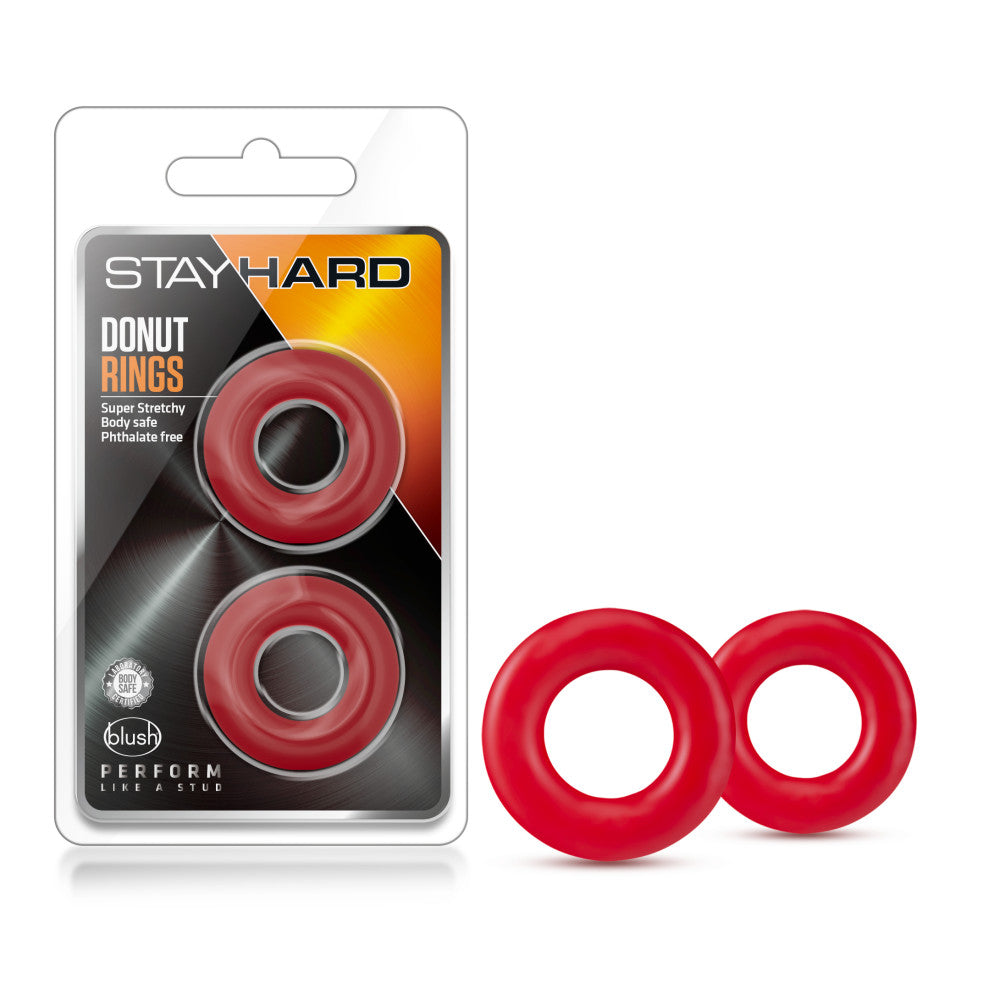 Stay Hard By Blush® | Red Donut Penis Rings (2-Pack)、mySite、bottomscart