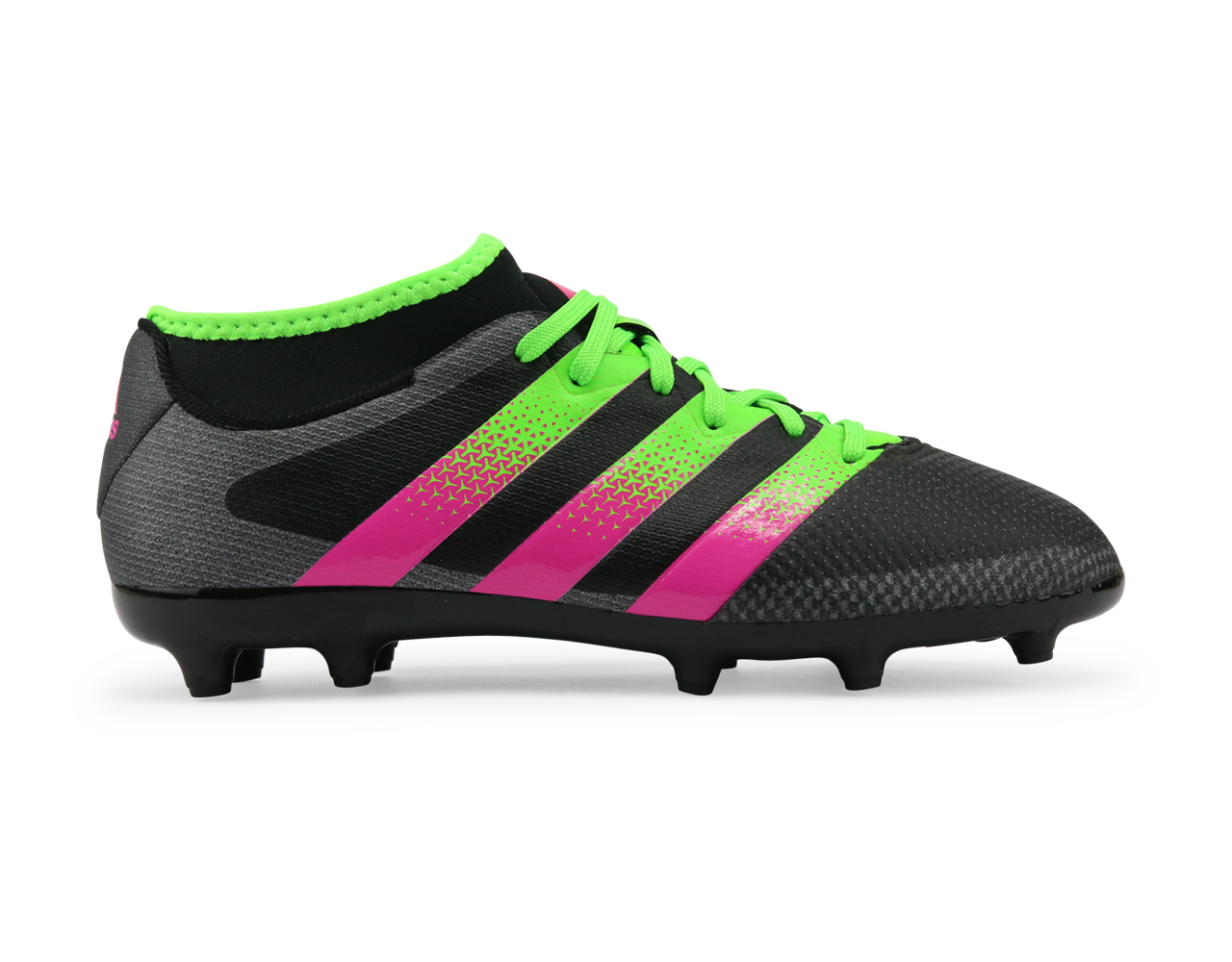 adidas Kids ACE 16.3 Primemesh FG/AG Black/Solar Green/Shock Pink、mySite、noshort