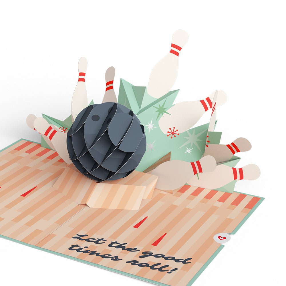 Retro Bowling Birthday Pop-Up Card、mySite、solidvoid