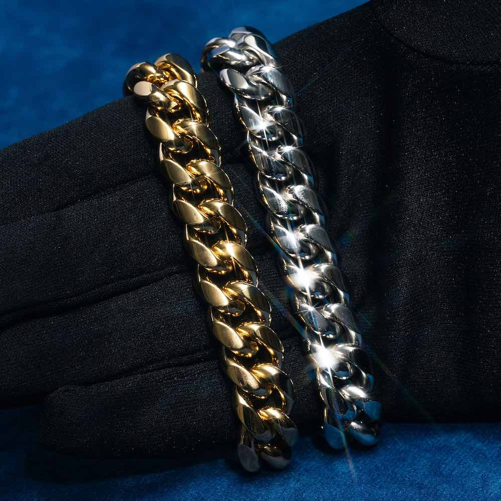 12MM Cuban Link Bracelet 14K White Gold、mySite、hinf8tx79