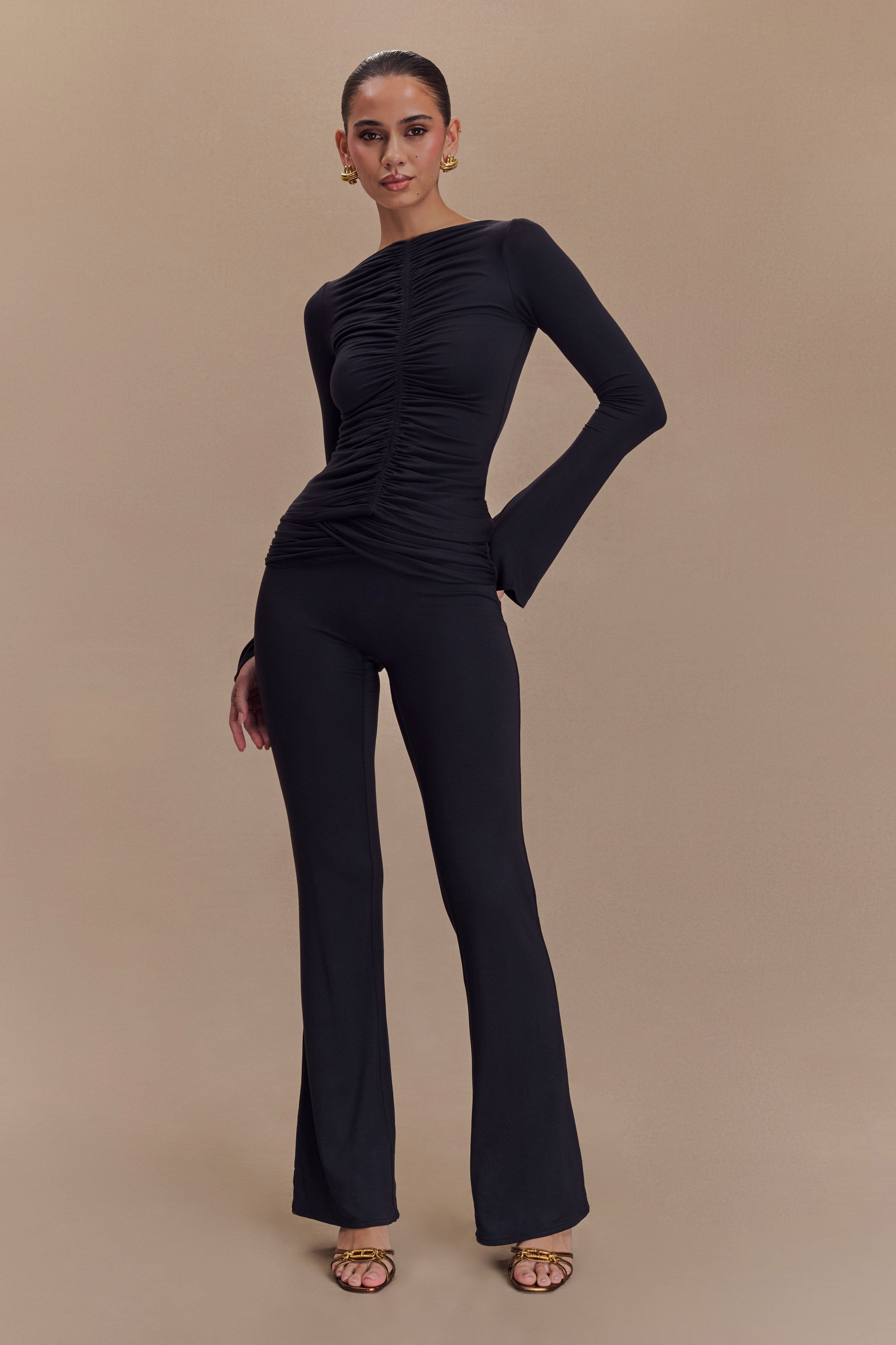 Preston Modal Straight Leg Pants - Black、mySite、solidvoid