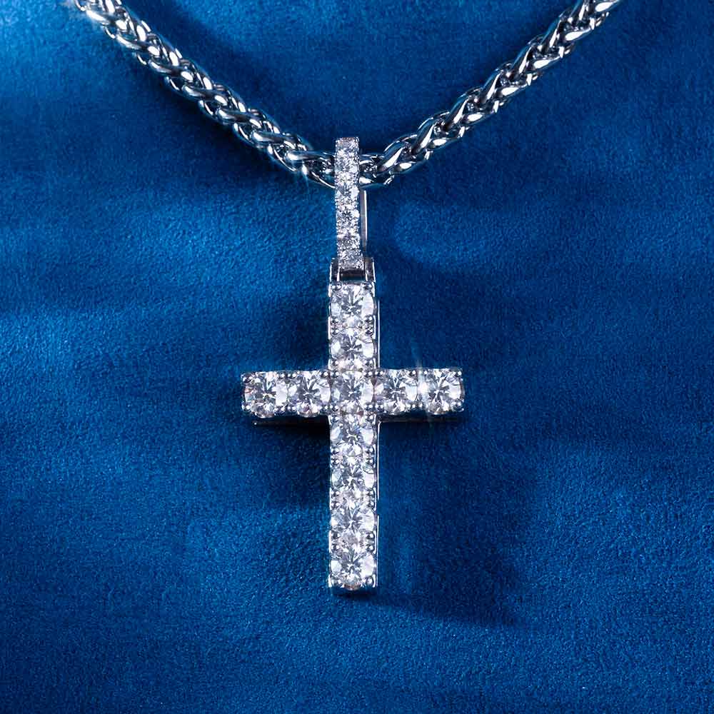 Moissanite Micro Cross Pendant 14K Gold、mySite、hinf8tx79