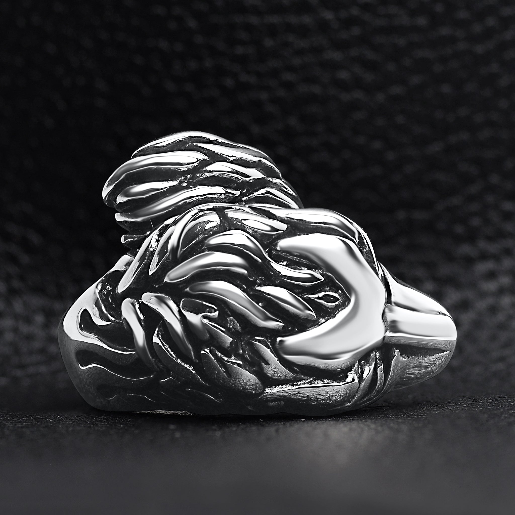 Large Detailed Fox Stainless Steel Ring / SCR4006、mySite、dreamappss