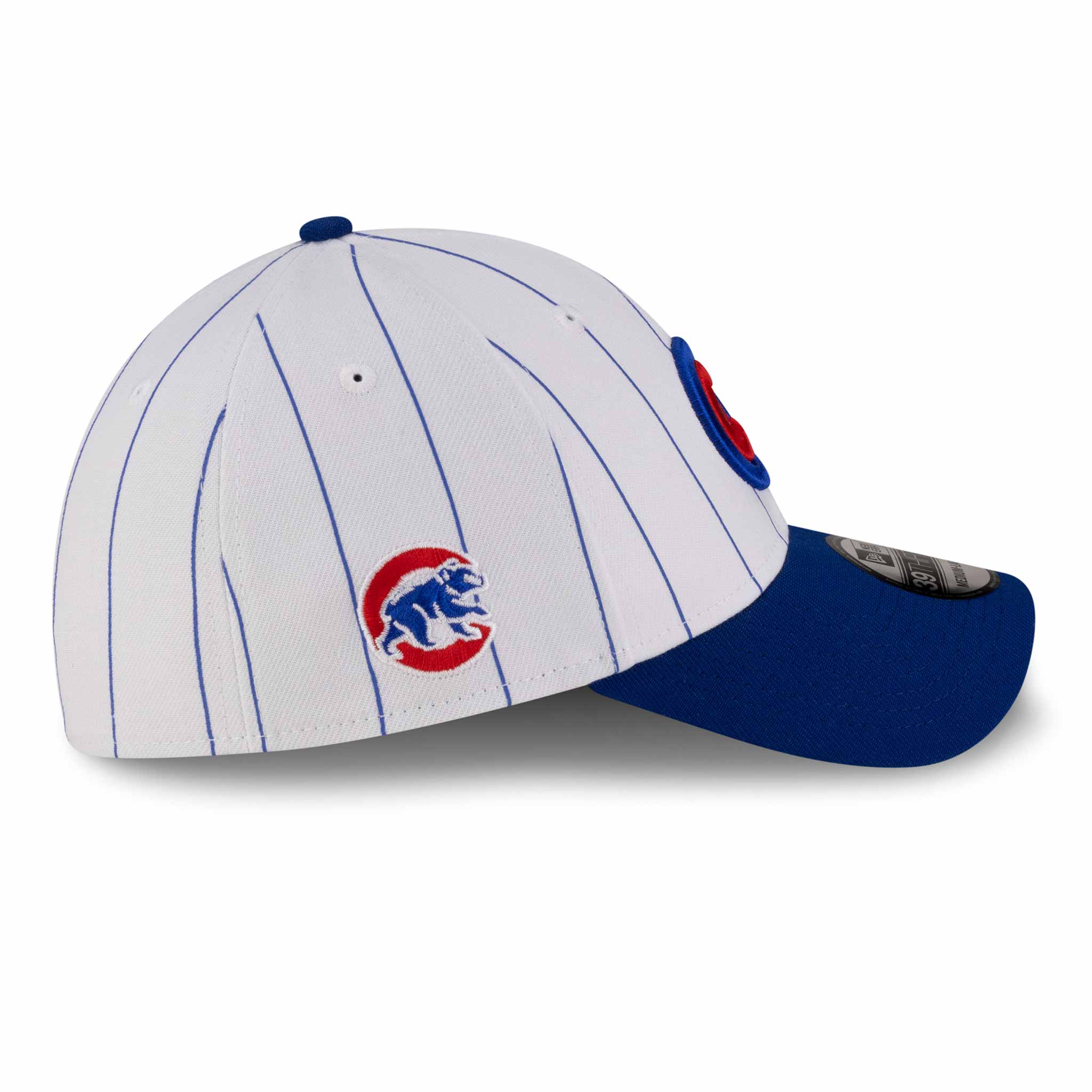Chicago Cubs New Era 39THIRTY White Pinstripe Bullseye Stretch Fit Cap、mySite、vikingsvslions