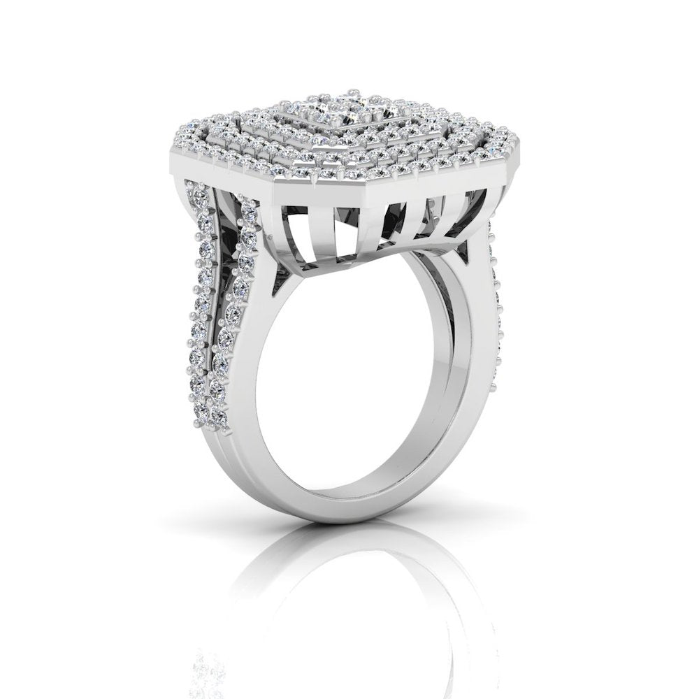 Octagon 4-Row Moissanite Engagement Ring、mySite、hinf8tx79