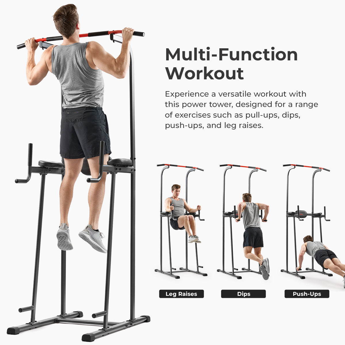 Multi-Function Power Tower with Dip Station and Pull Up Bar、mySite、ghnorth