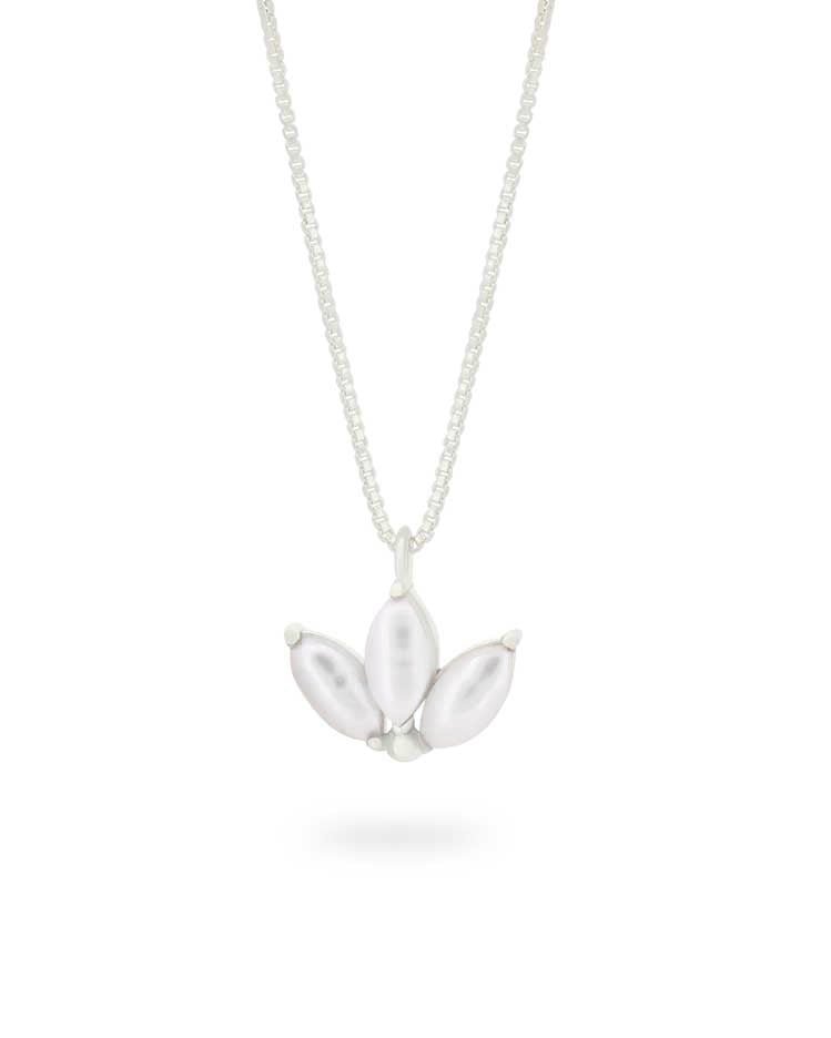 Dainty Lotus Birthstone Sterling Silver Necklace、mySite、topwebapps