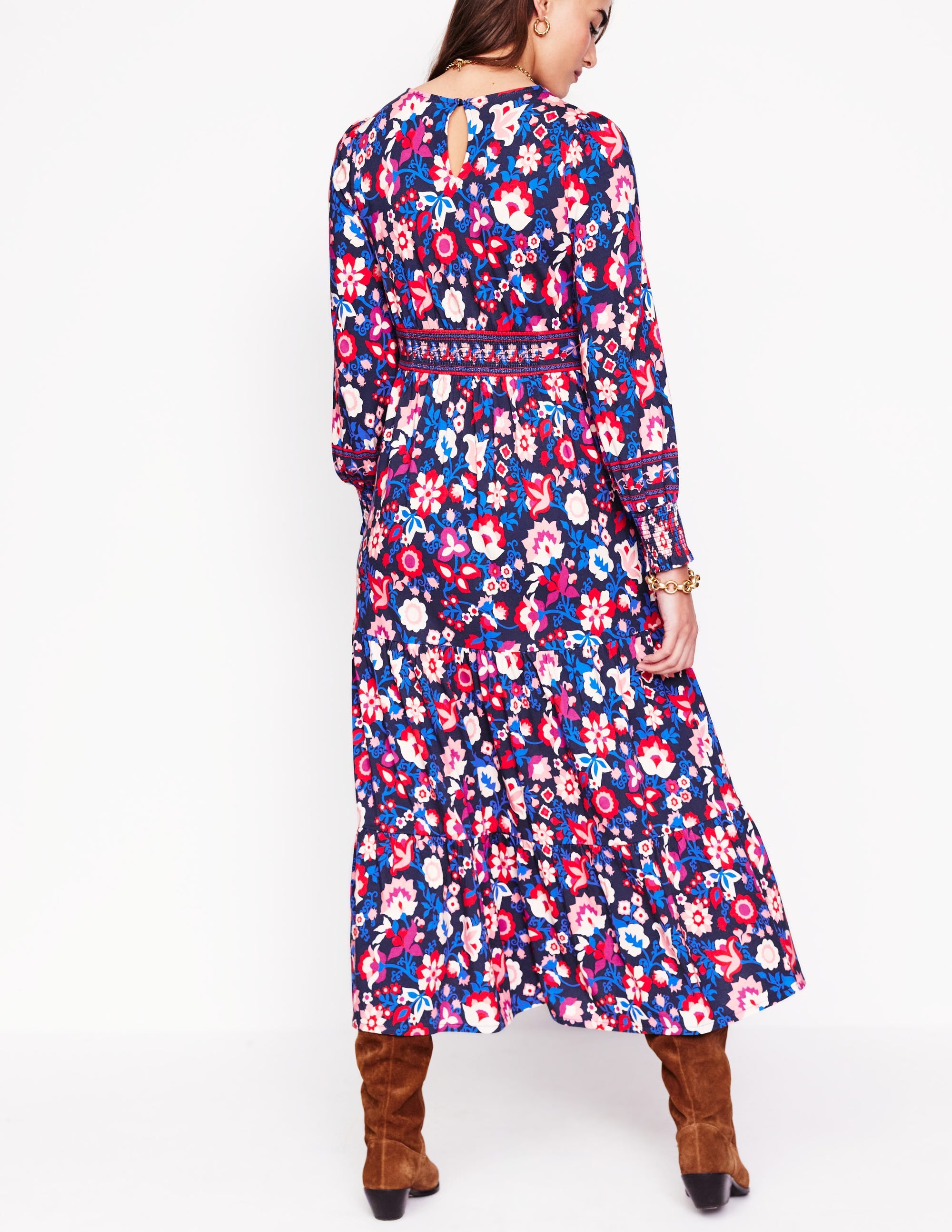  Tabitha Tiered Jersey Dress-College Navy, Garden Vine、mySite、ashleygrahame