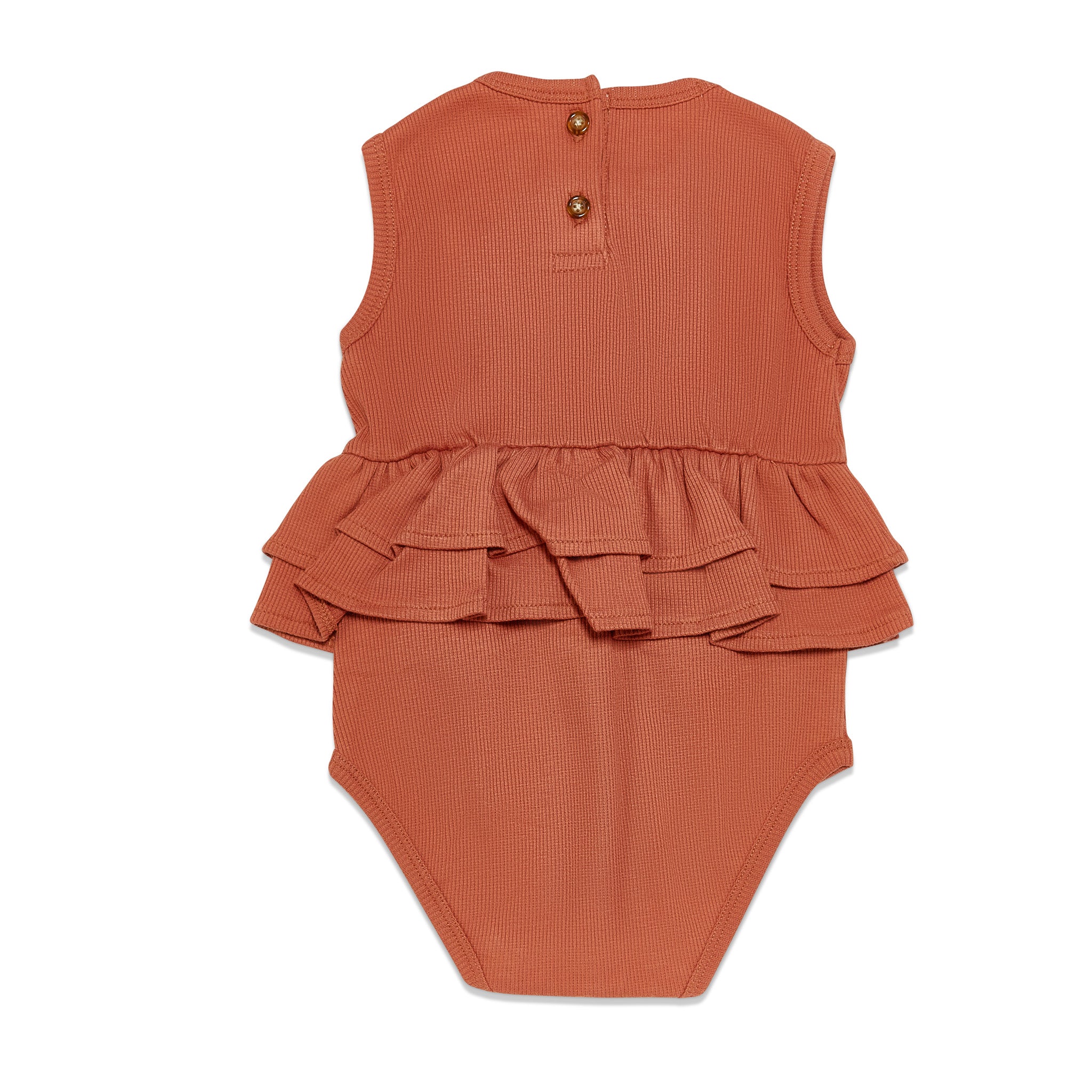 RETIRED - Organic Tank Ruffle Waist Bunsuit - Paprika、mySite、g9winljtr