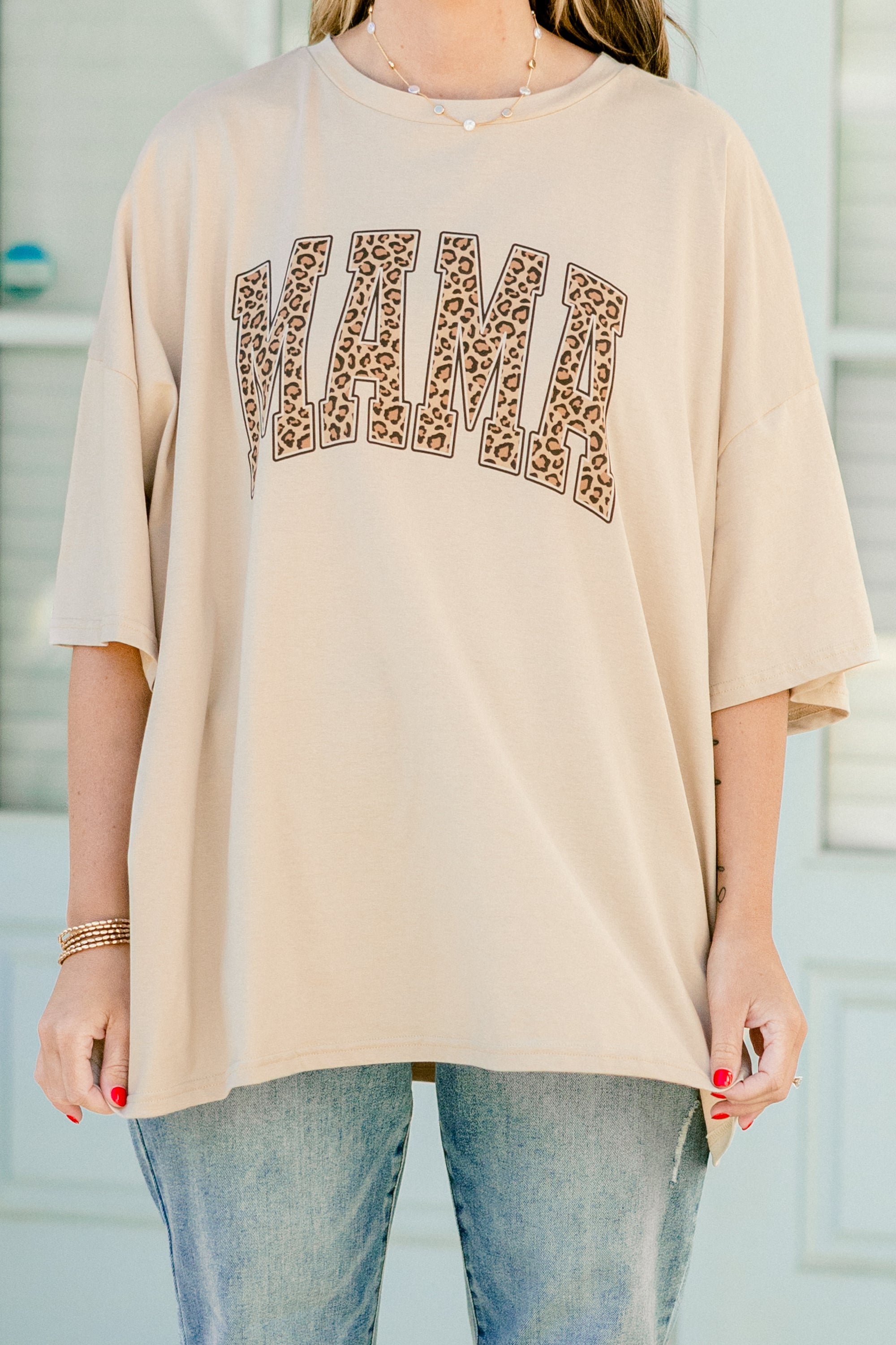  Leopard Mom Boyfriend Tee, Light Mocha、mySite、justintrudeaud