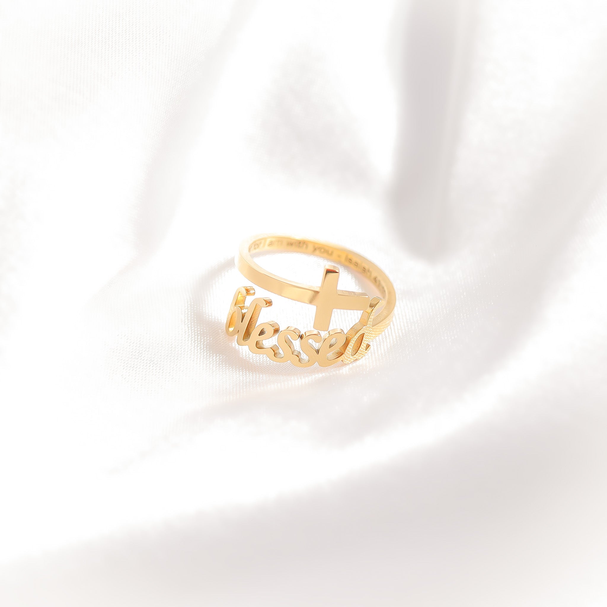 18K Gold PVD Stainless Steel Adjustable Blessed Ring / KSS0007、mySite、dreamappss