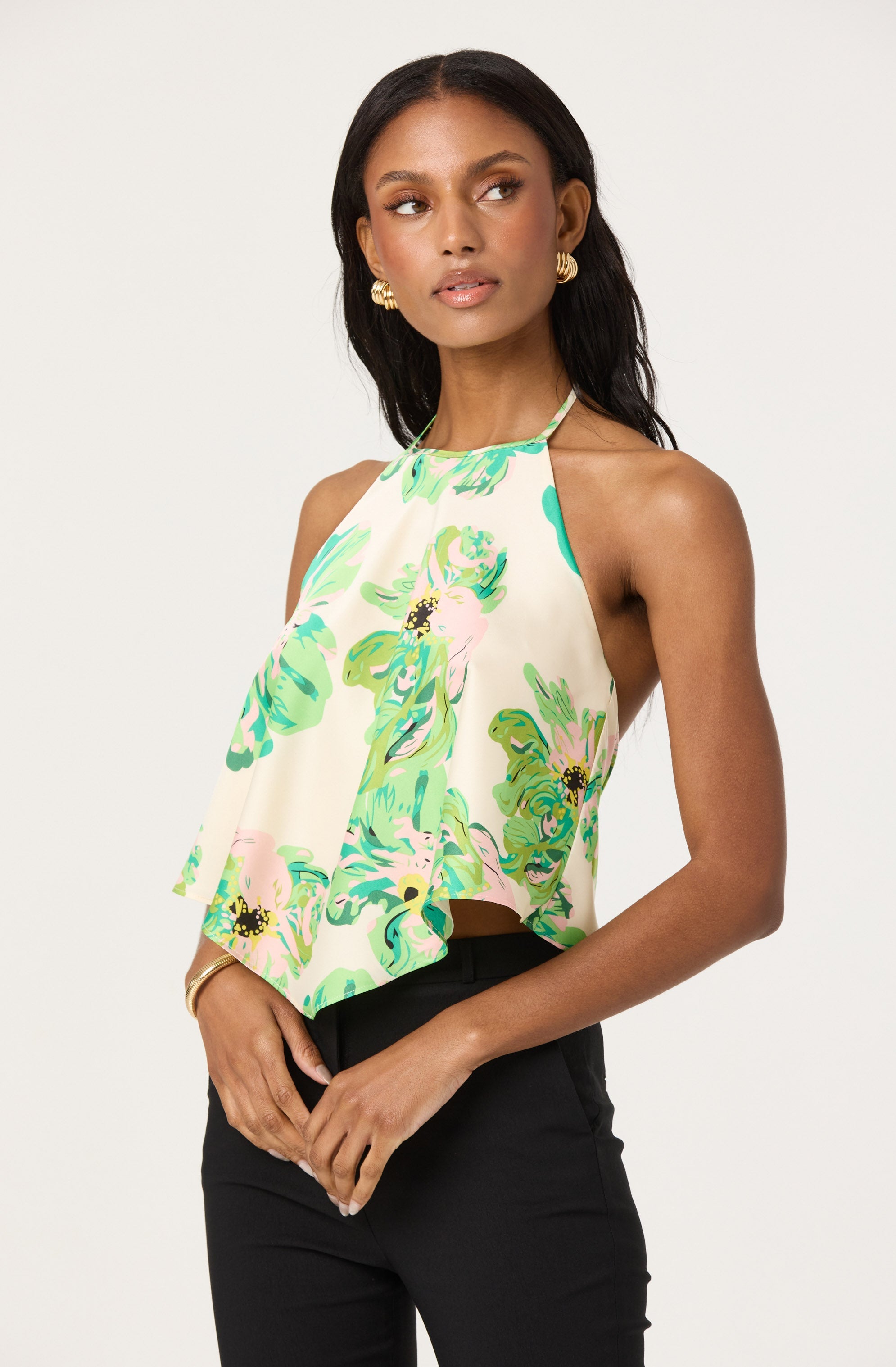 Satin Halter Neck Top、mySite、solidvoid