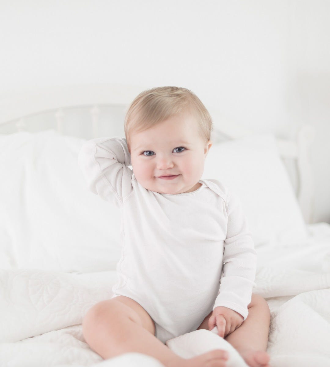 Bee Essentials Organic Long Sleeve Baby Bodysuit 5 Pack、mySite、g9winljtr