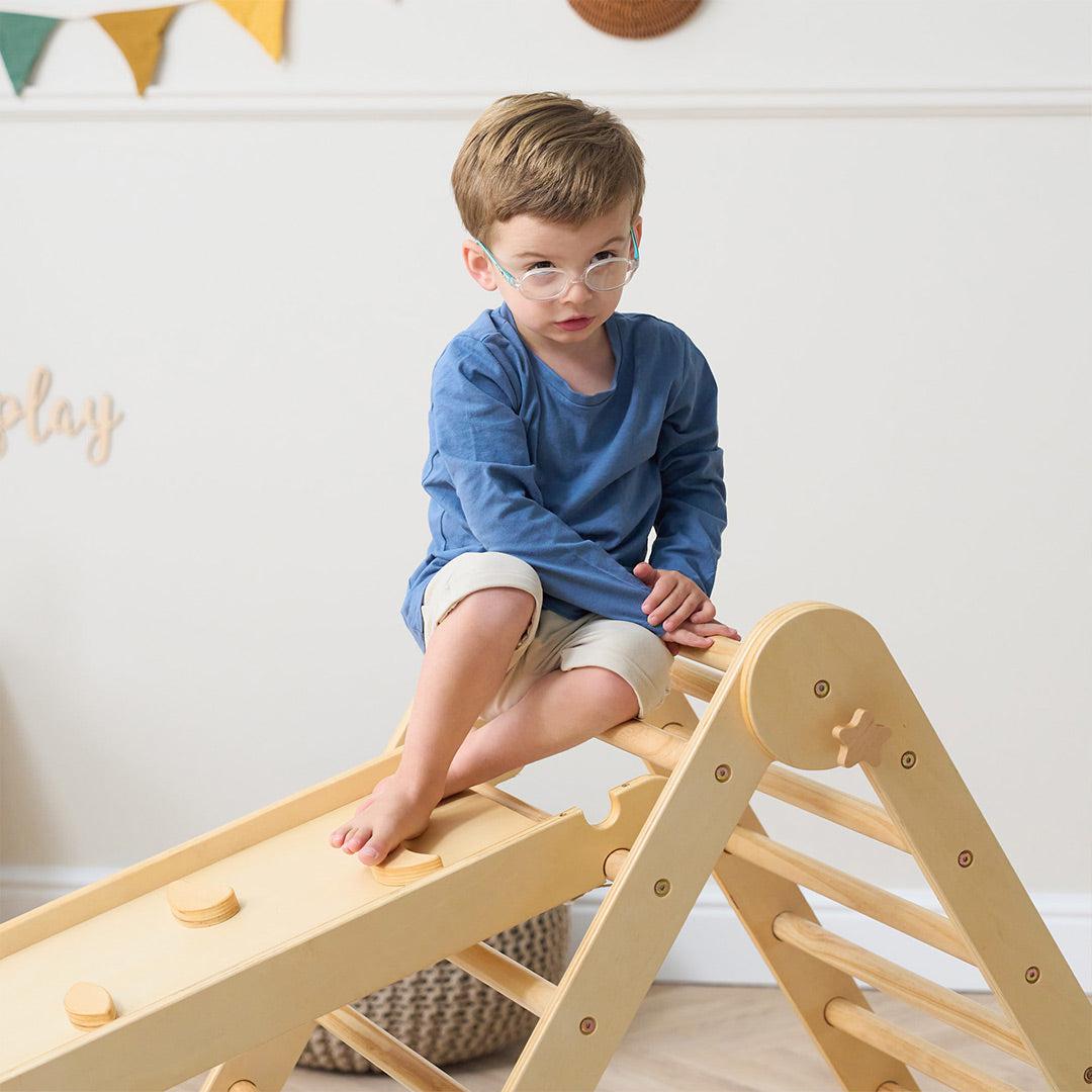  Tutti Bambini Scala Montessori 3 In 1 Pikler Climbing Frame With Climbing Wall - Natural、mySite、merchandisen