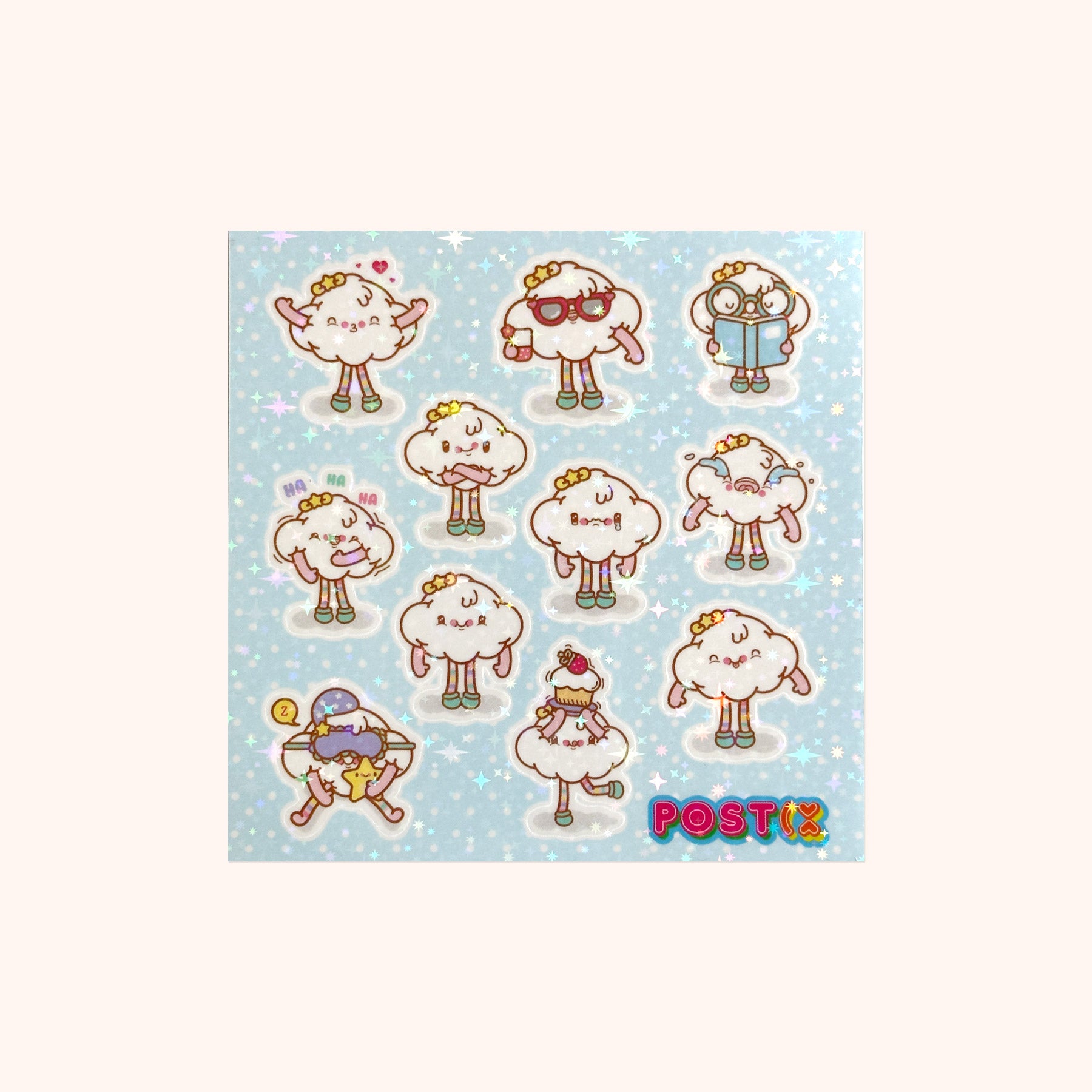  Cloudspotting Square Hologram Sticker Sheet、mySite、ghnorth