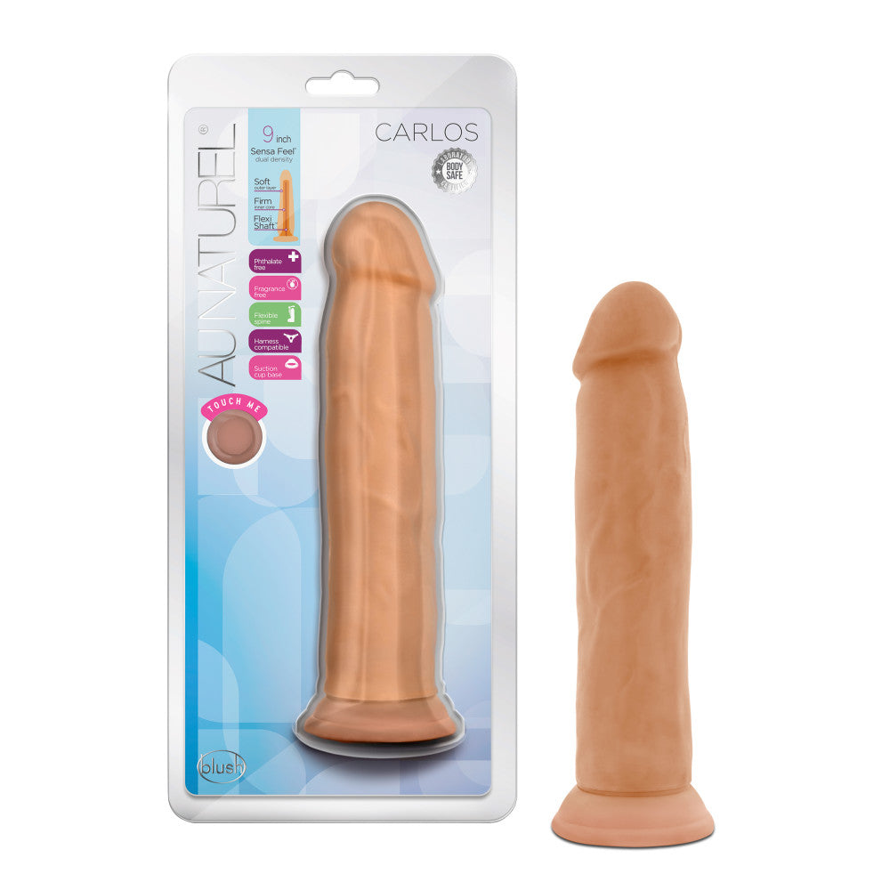 Au Naturel By Blush® | Carlos Realistic Mocha 9.5-Inch Long Dildo With Suction Cup Base、mySite、bottomscart