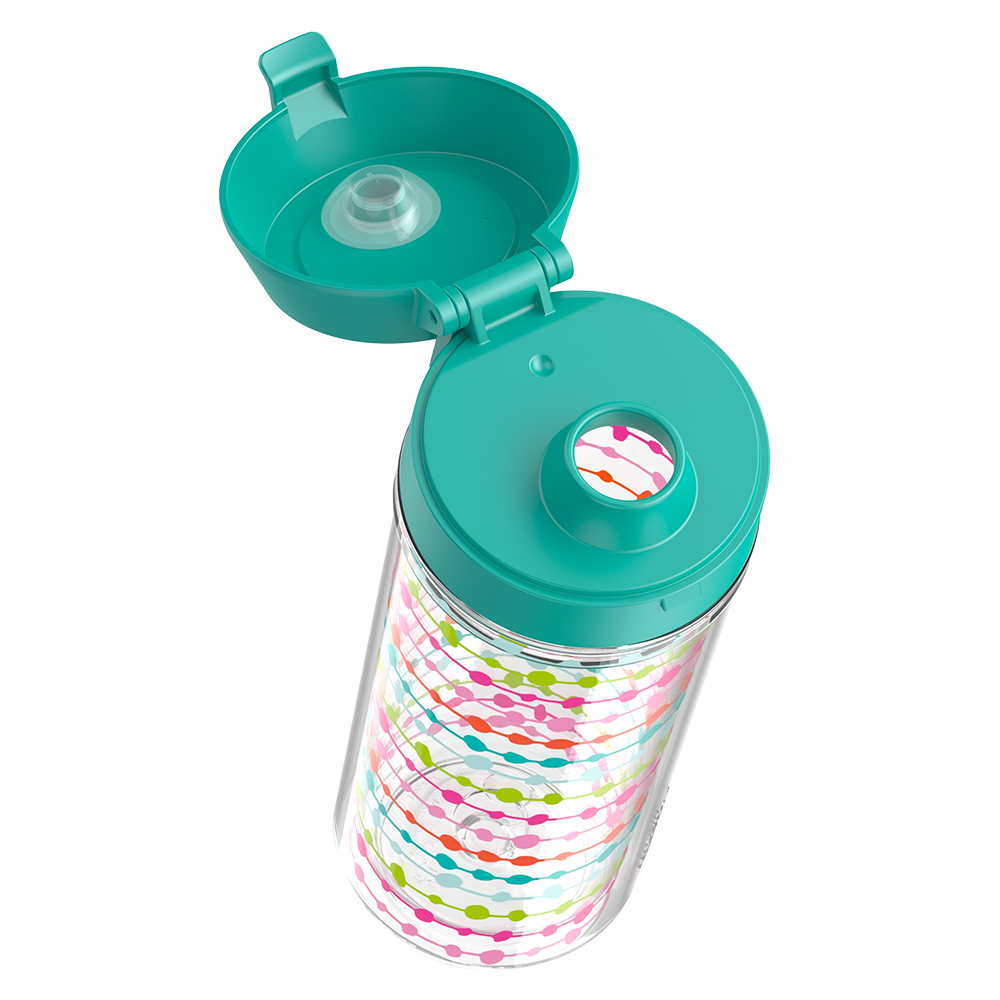 18oz DOUBLE WALL WATER BOTTLE MULTI COLORED ROWS、mySite、noshort