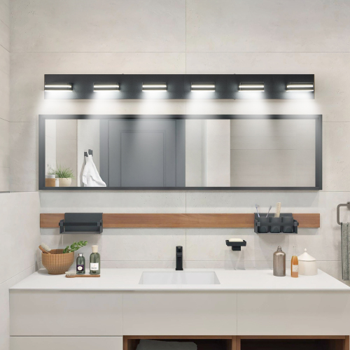 Modern Chrome LED Vanity Light, 5-Lights Wall Sconce for Bathroom and Mirror, Sleek Minimalist Design, Energy-Efficient, Easy to Install、、eastwooduniform